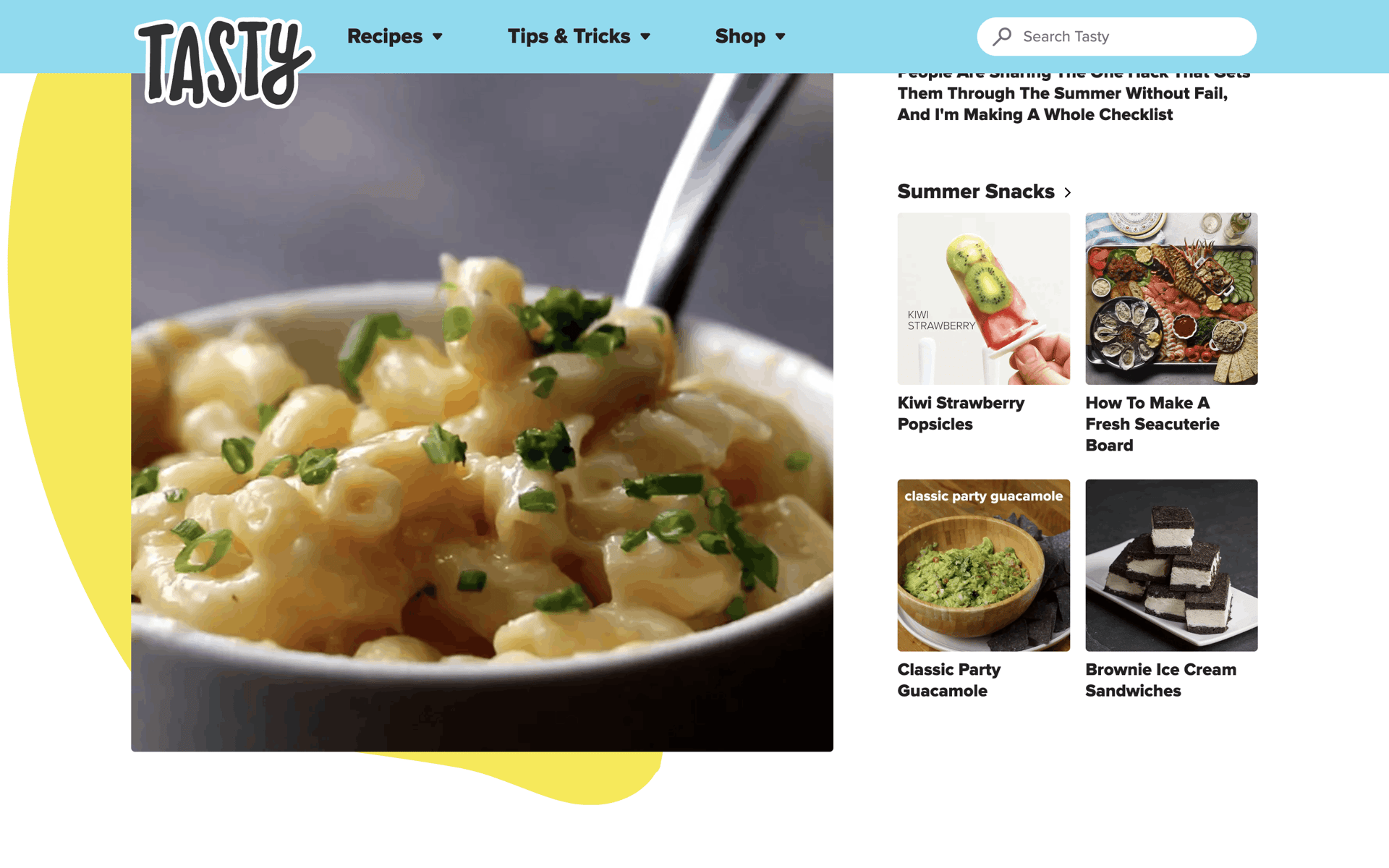 Tasty Web Food & Drink interface screenshot 2