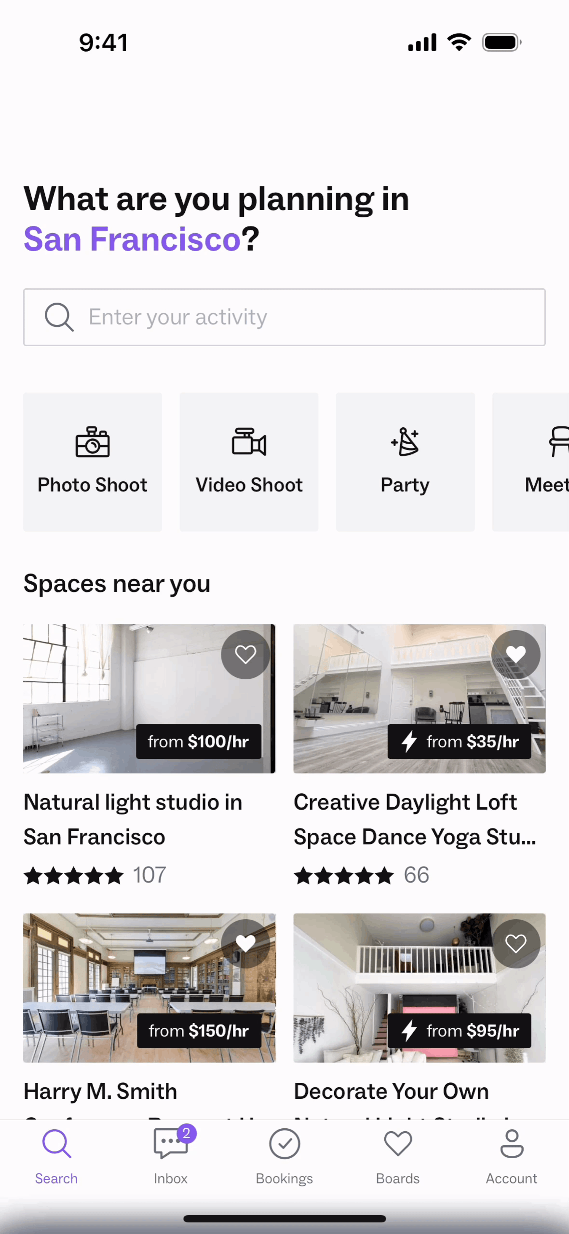 Peerspace iOS Lifestyle interface screenshot 9