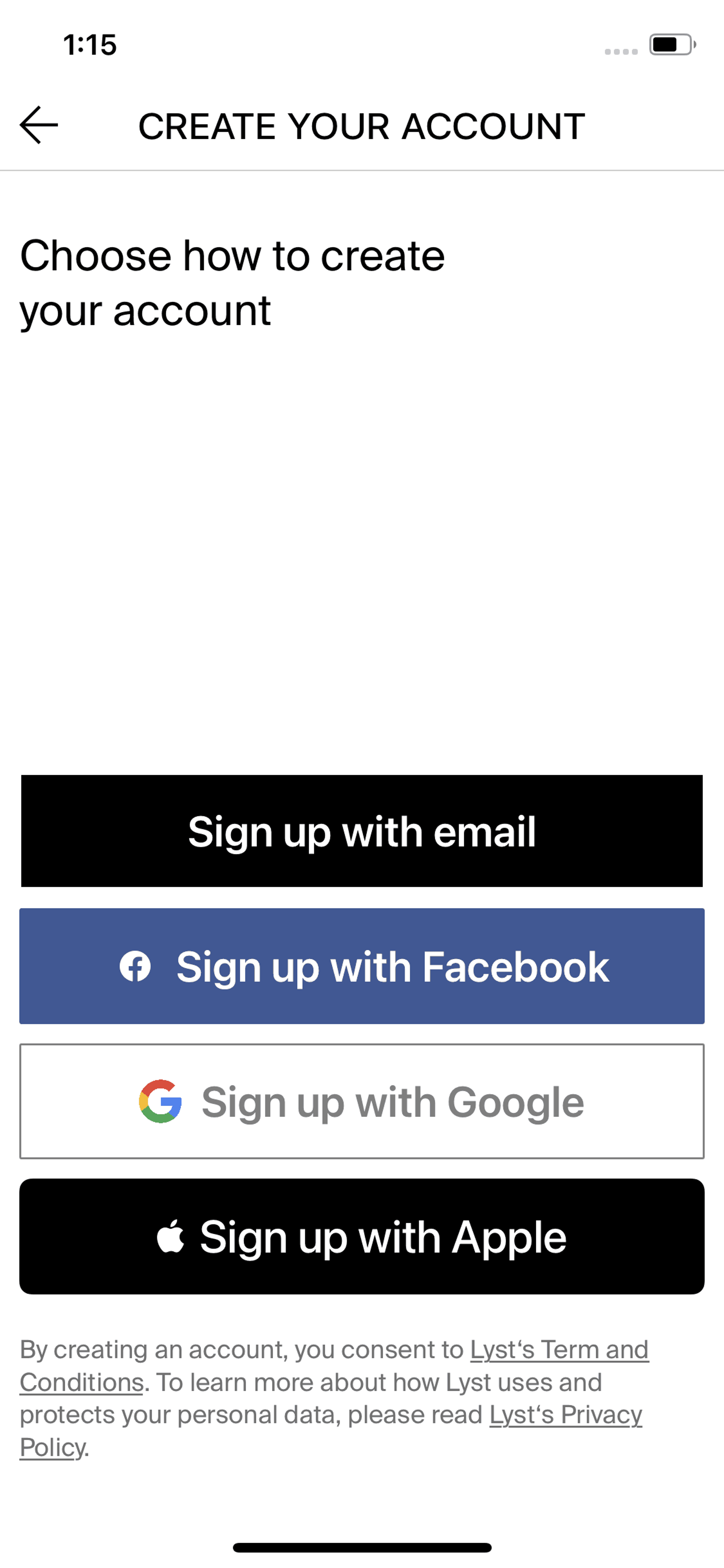 Lyst iOS Shopping interface screenshot 3