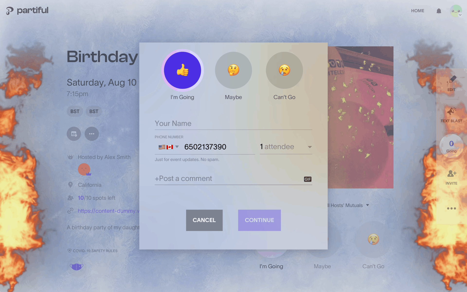 Partiful Web Lifestyle interface screenshot 10