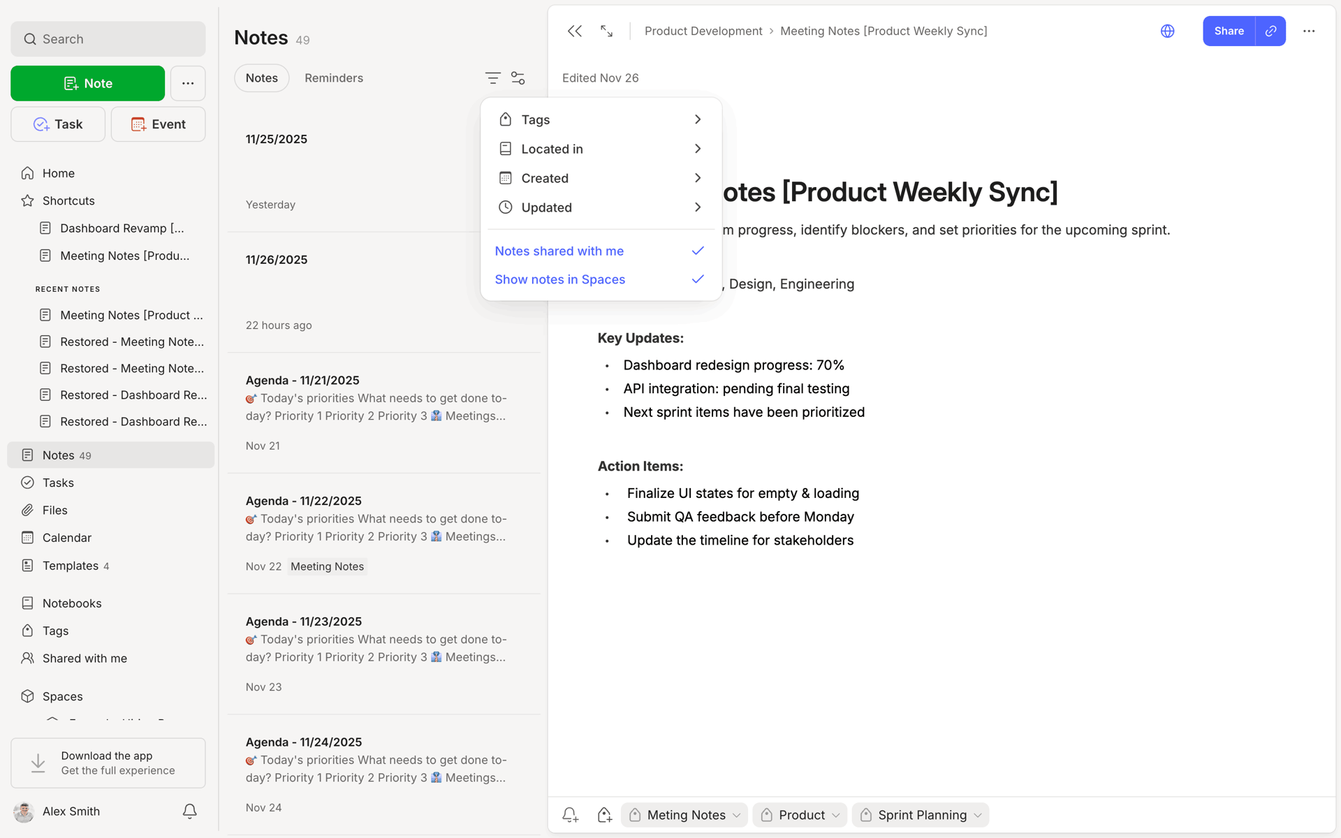 Evernote Web Productivity interface screenshot 23