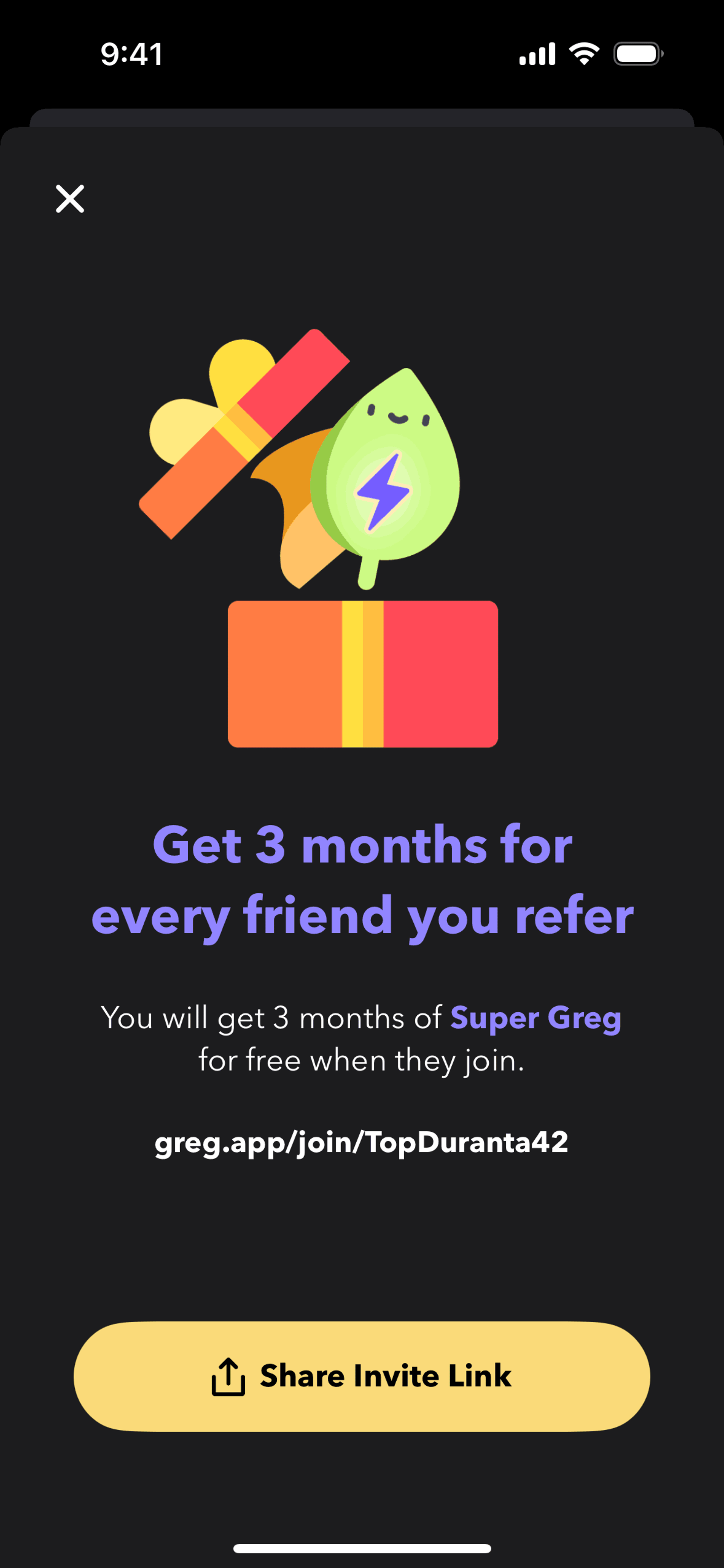 Greg iOS Productivity interface screenshot 22