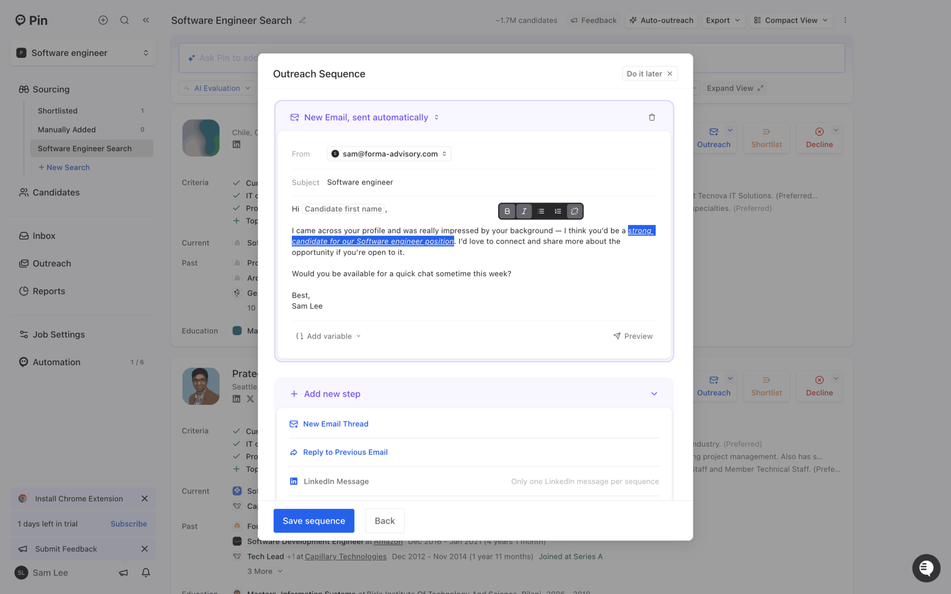 Pin Web AI interface screenshot 8