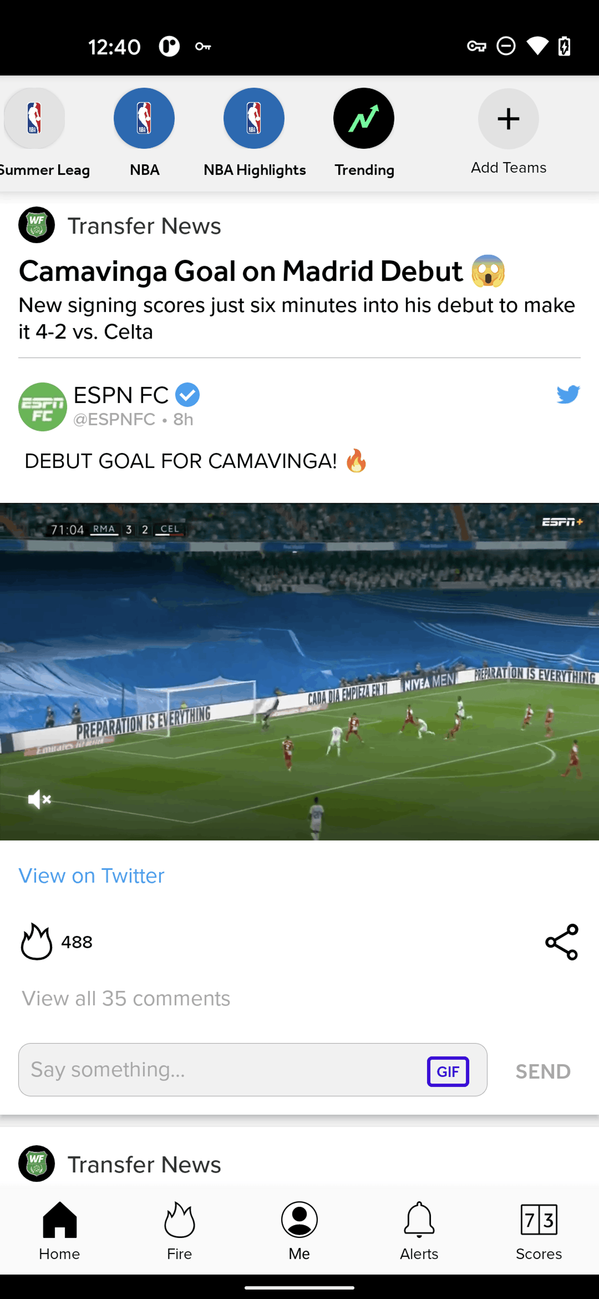 Bleacher Report Android Sports interface screenshot 17