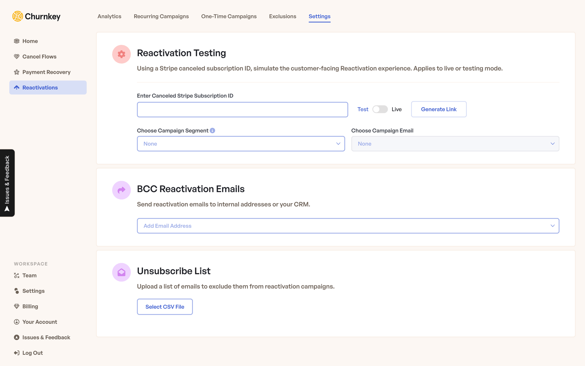 Churnkey Web Business interface screenshot 19