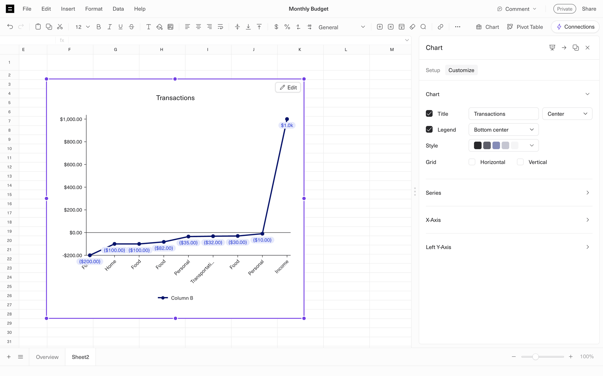 Equals Web Business interface screenshot 3