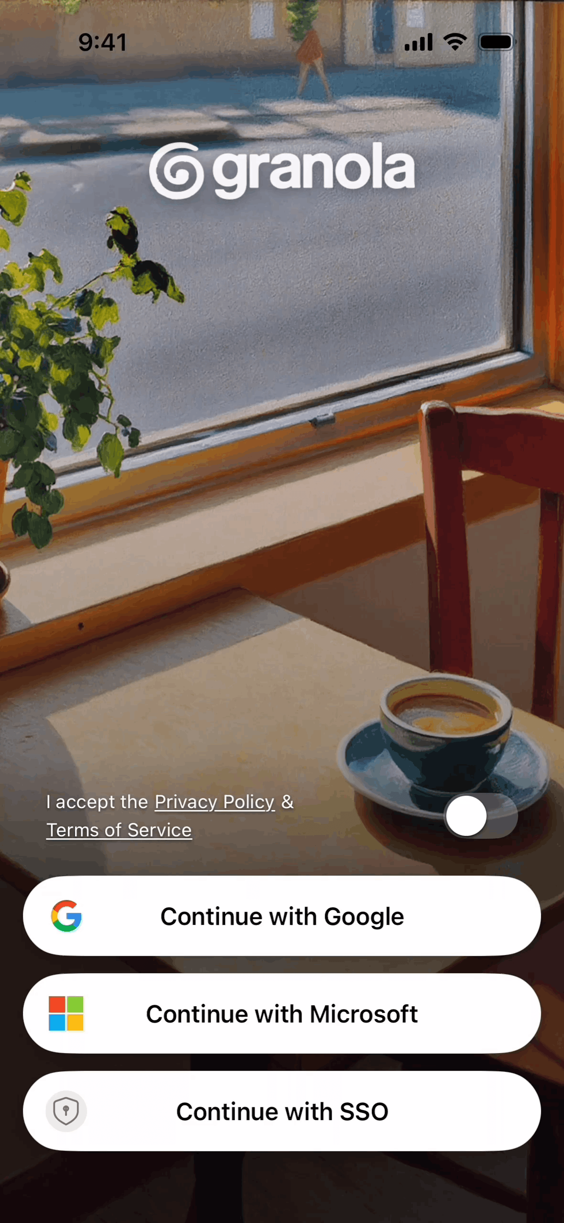 Granola iOS Granola interface screenshot 1