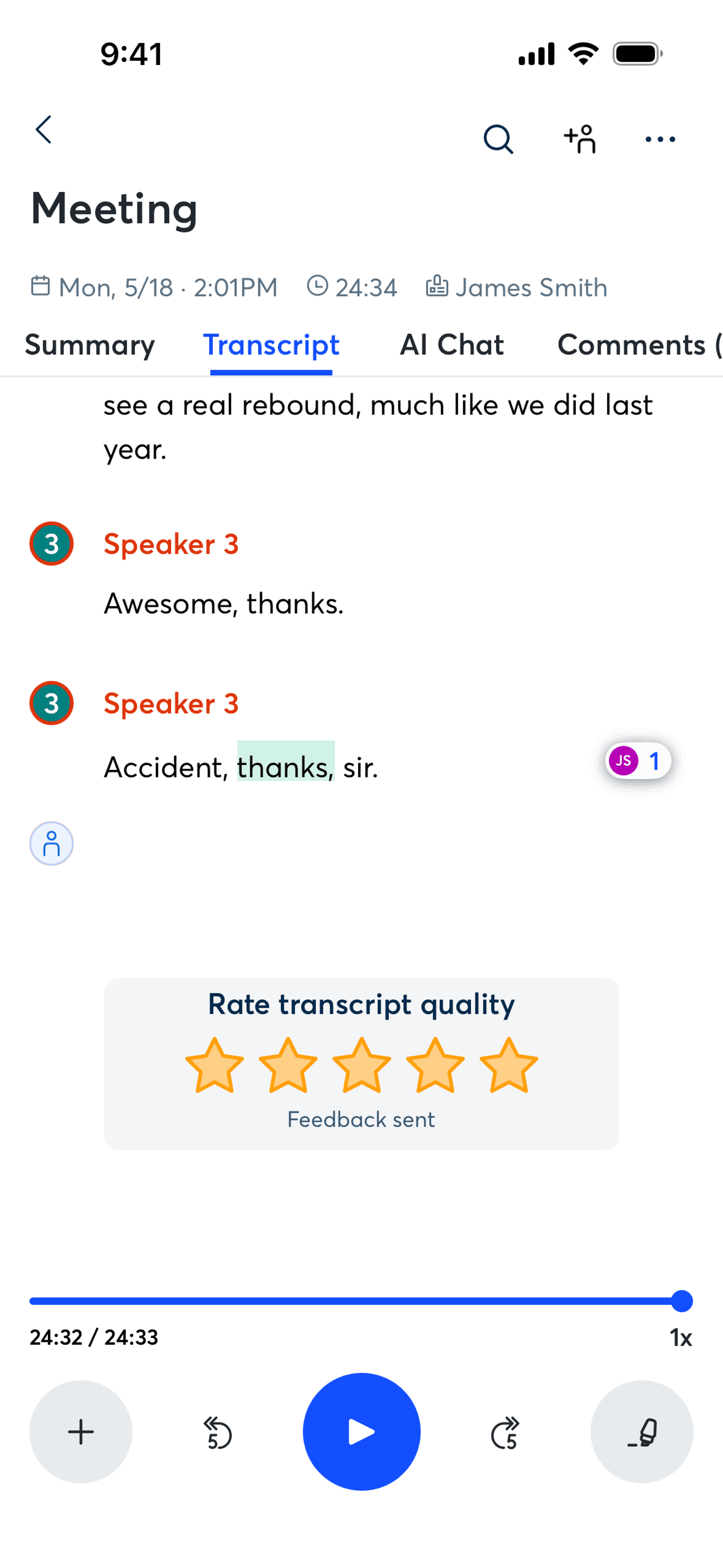 Otter.ai iOS AI interface screenshot 9