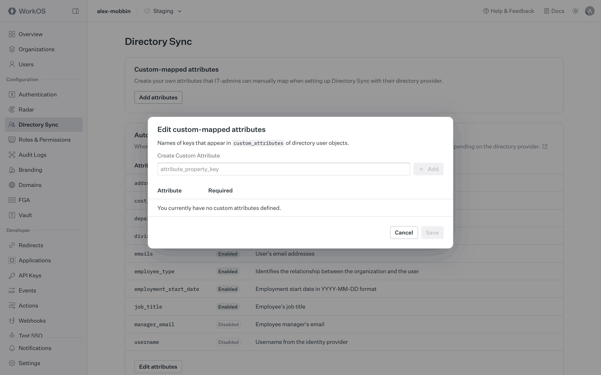 WorkOS Web Developer Tools interface screenshot 12