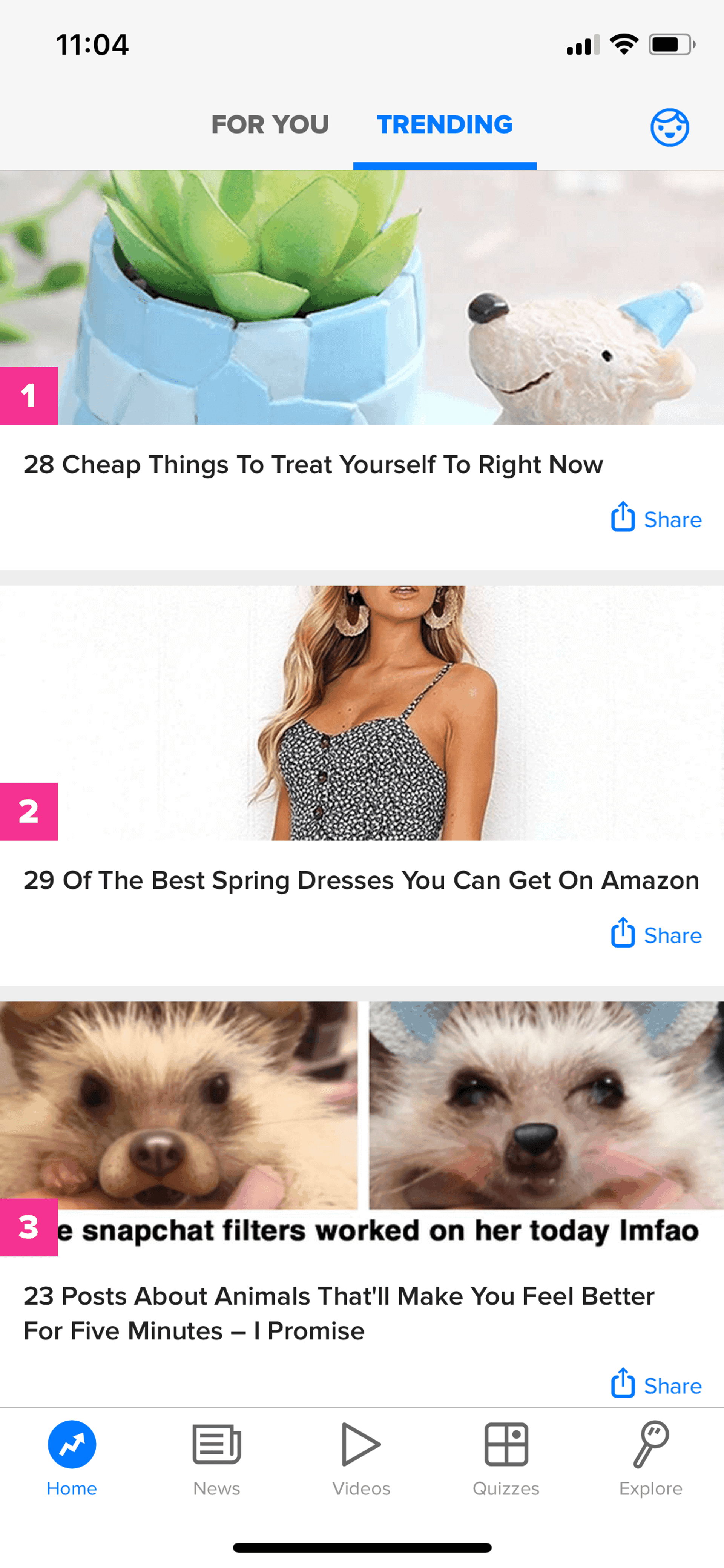 BuzzFeed iOS News interface screenshot 4