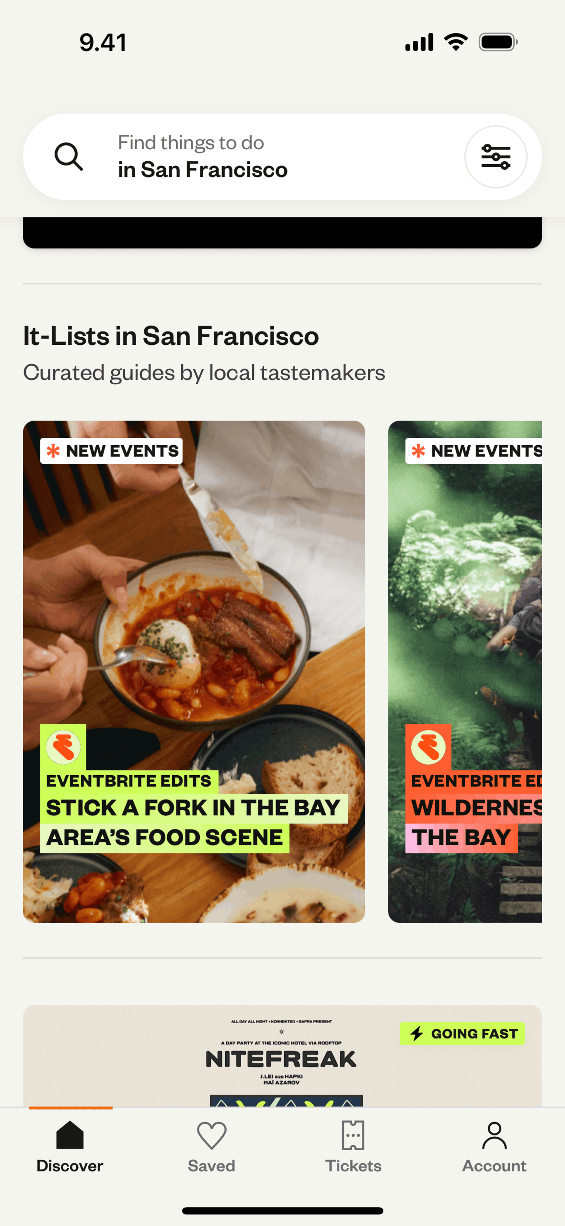 Eventbrite iOS Entertainment interface screenshot 21