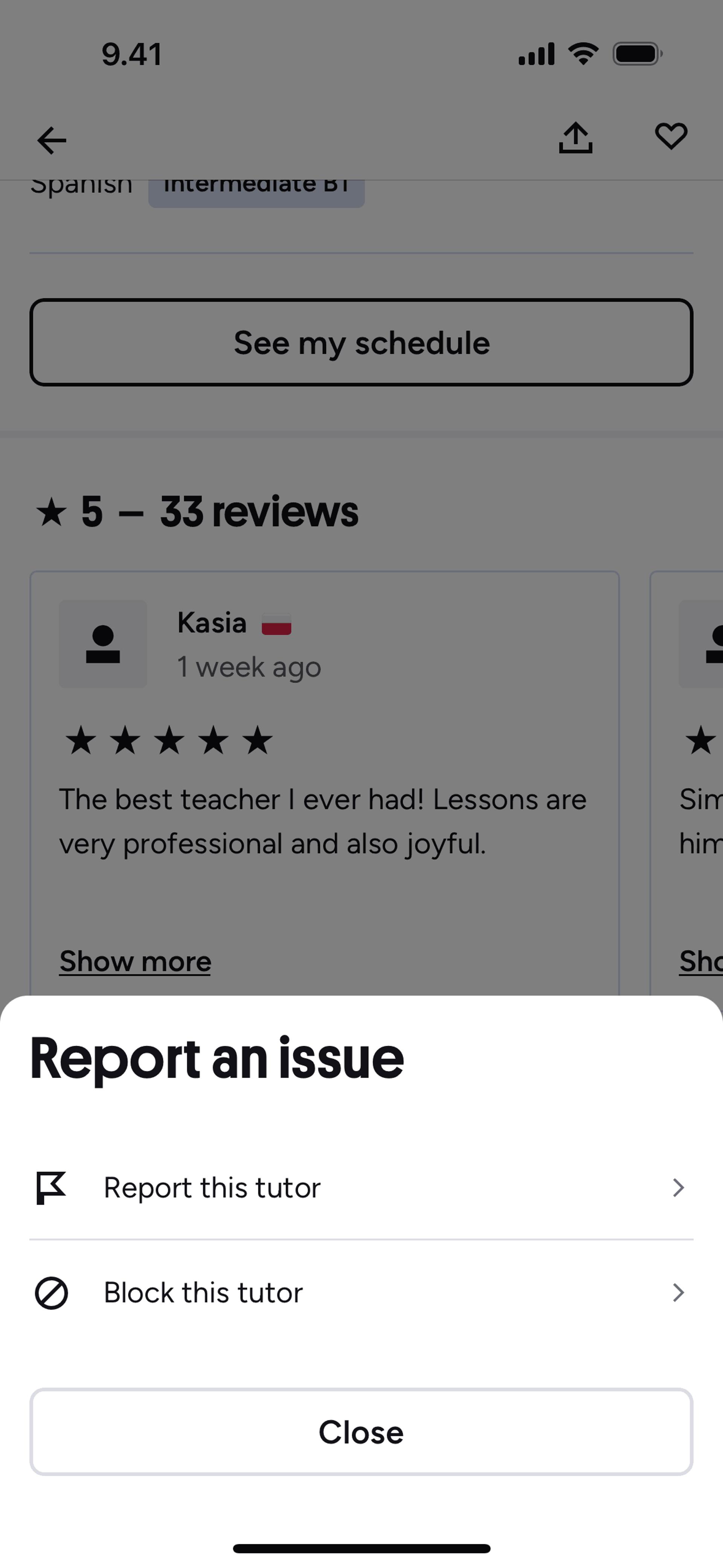 Preply iOS Education interface screenshot 8
