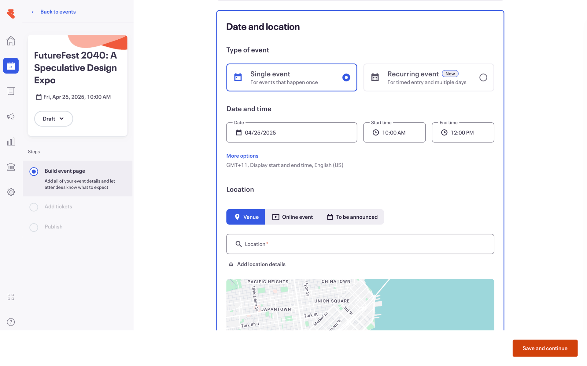 Eventbrite Web Entertainment interface screenshot 12