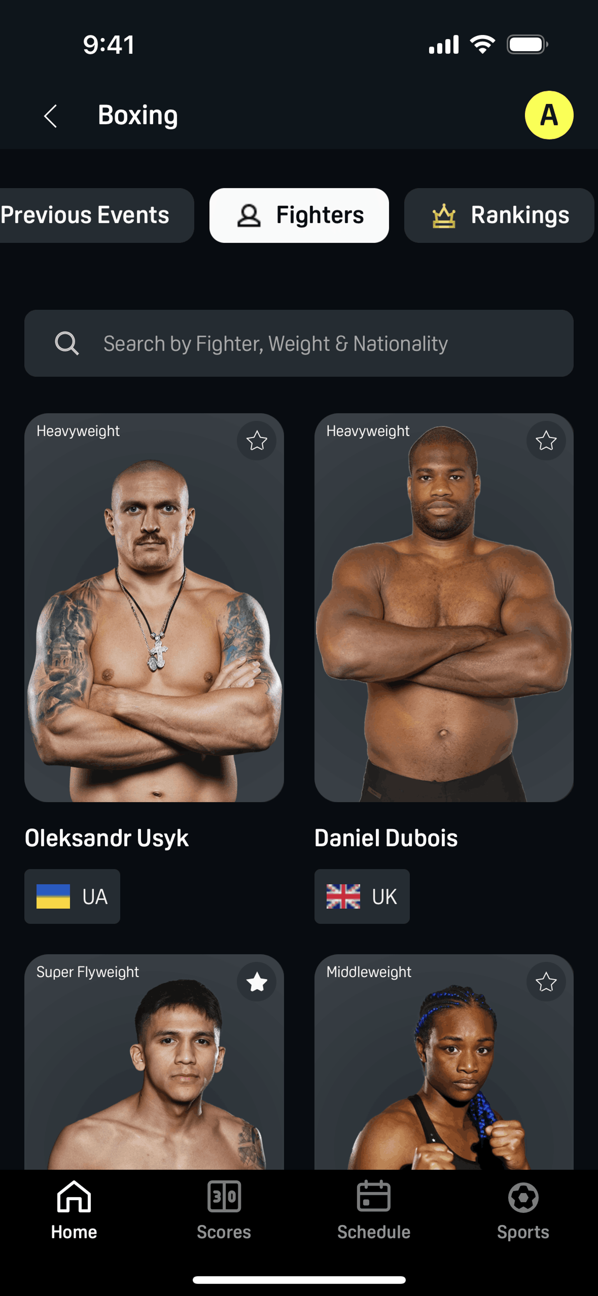 DAZN iOS Sports interface screenshot 11