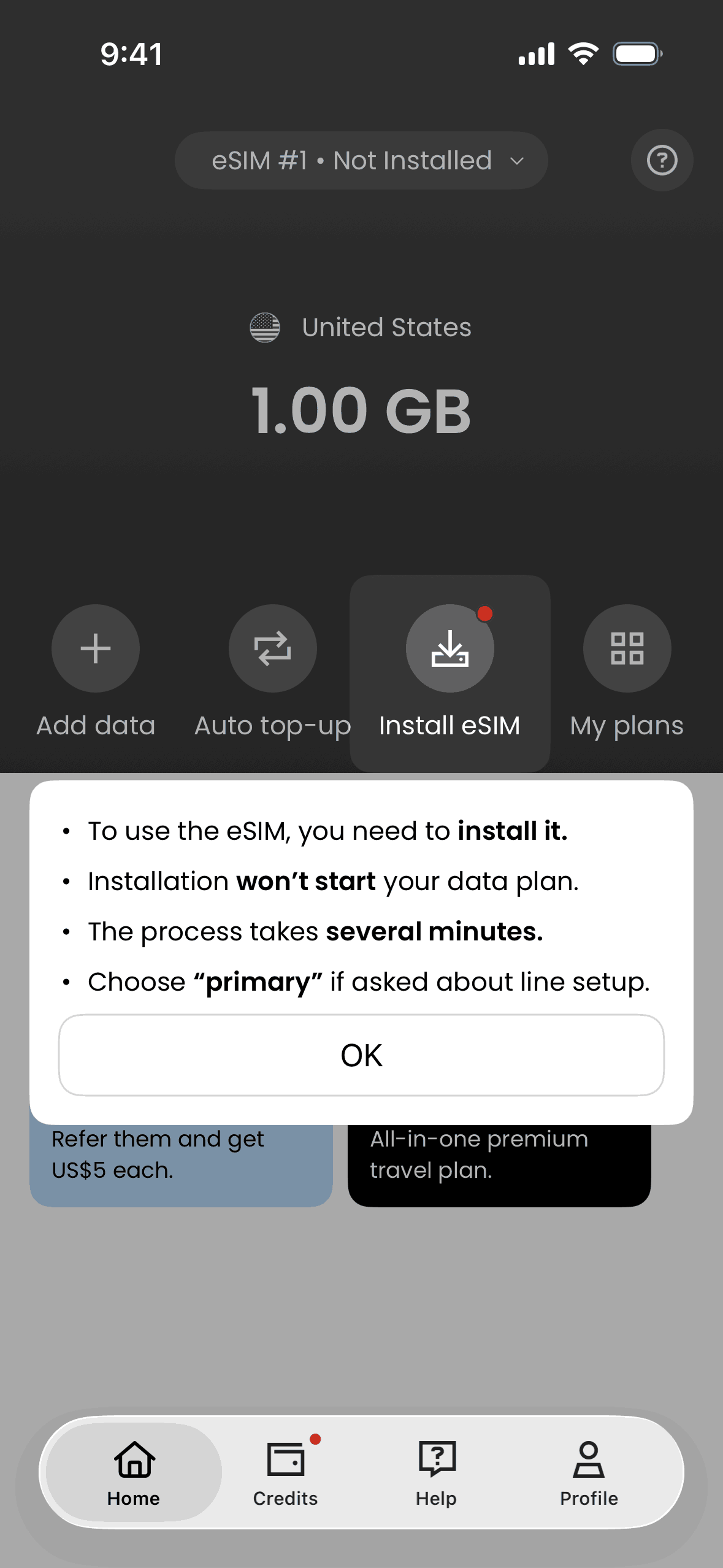 Saily iOS Travel & Transportation interface screenshot 21