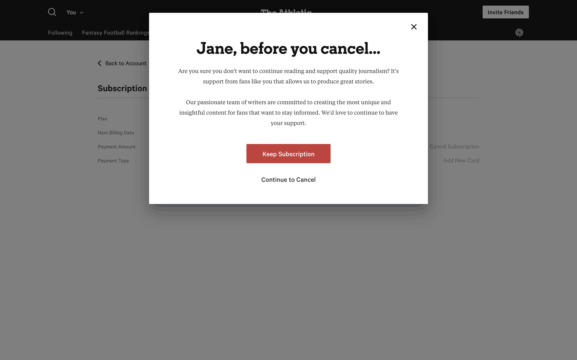 The Athletic Web Sports interface screenshot 21