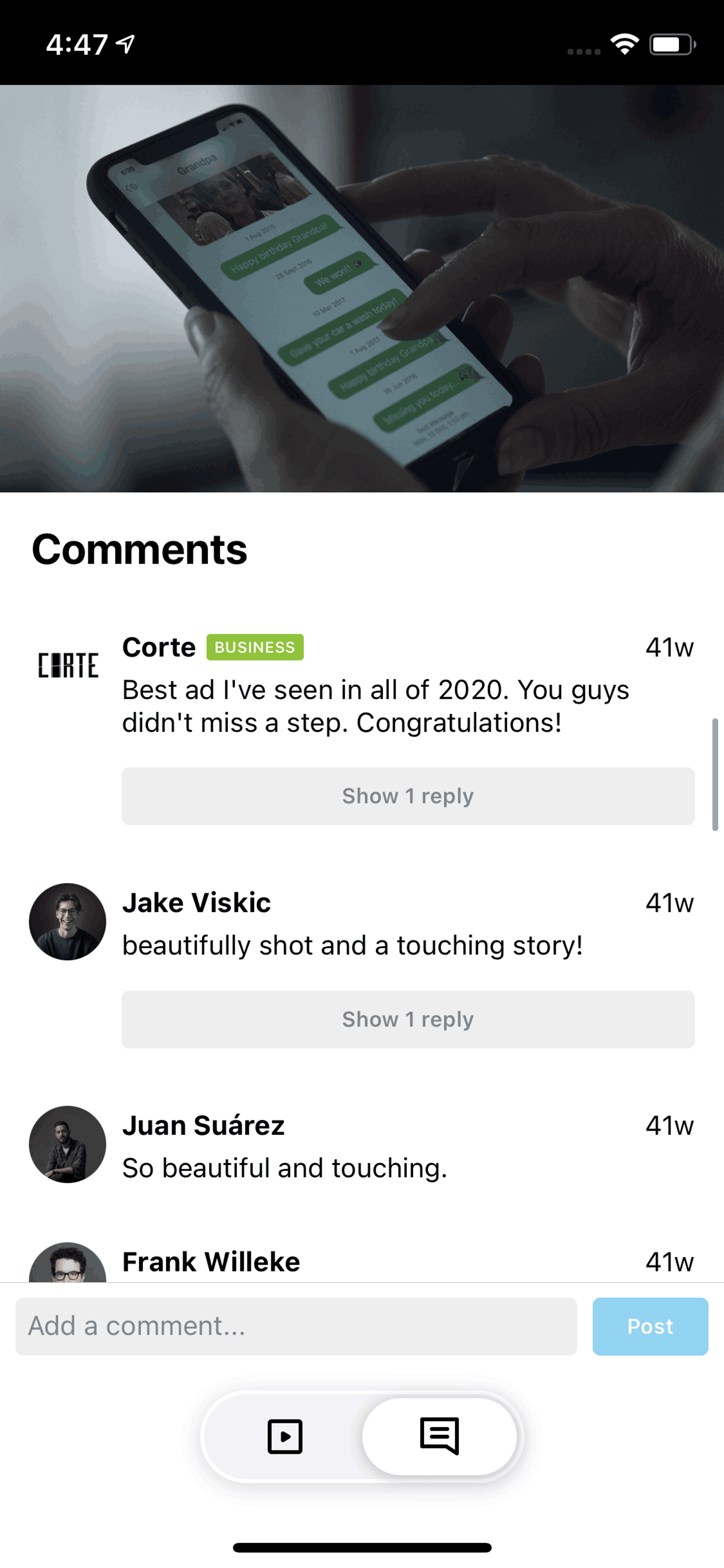 Vimeo iOS Photo & Video interface screenshot 4