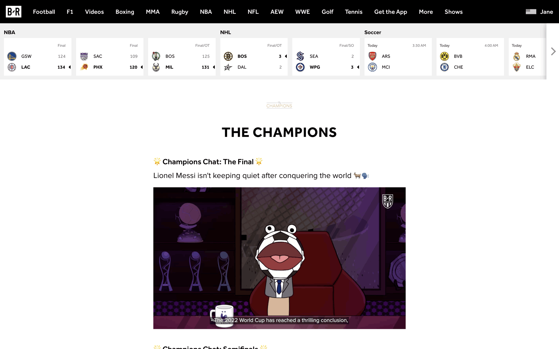 Bleacher Report Web Sports interface screenshot 10