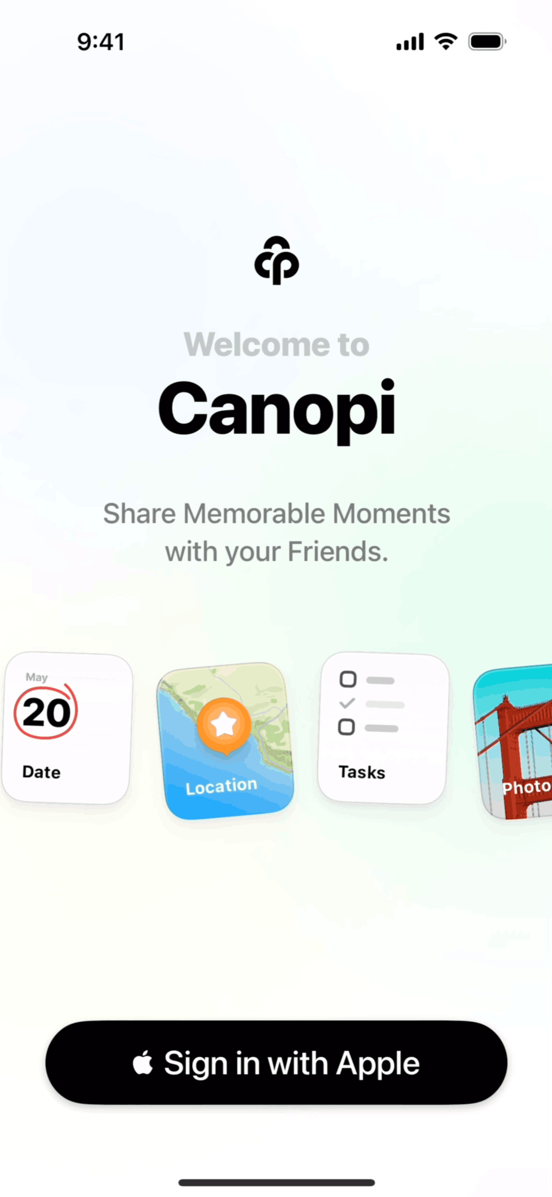 Canopi iOS Collaboration interface screenshot 1