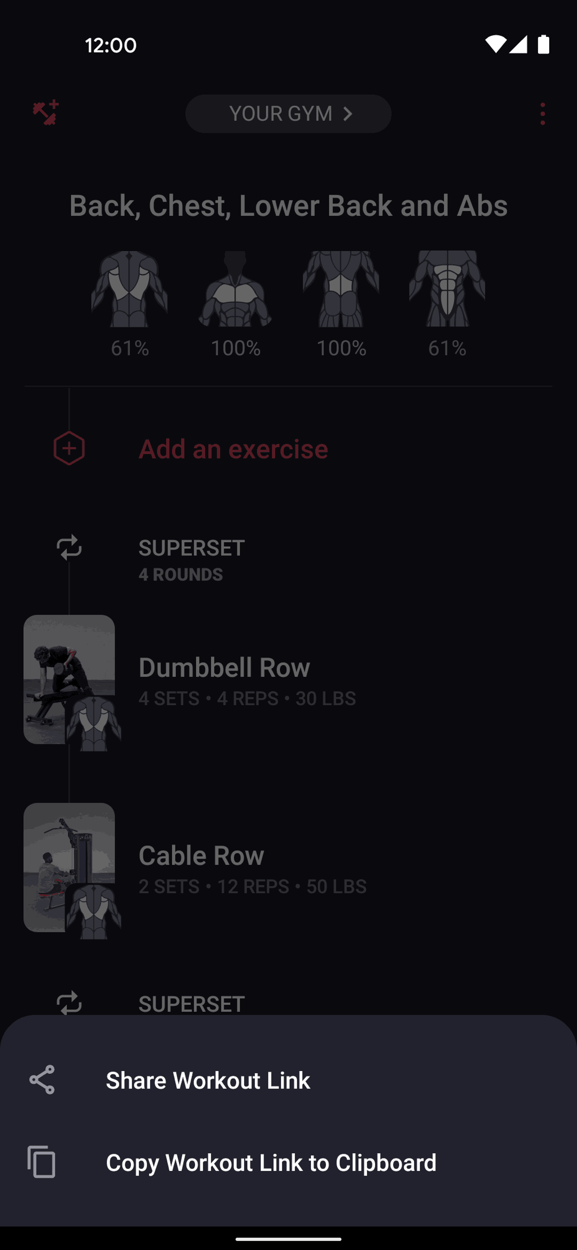 Fitbod Android Health & Fitness interface screenshot 9