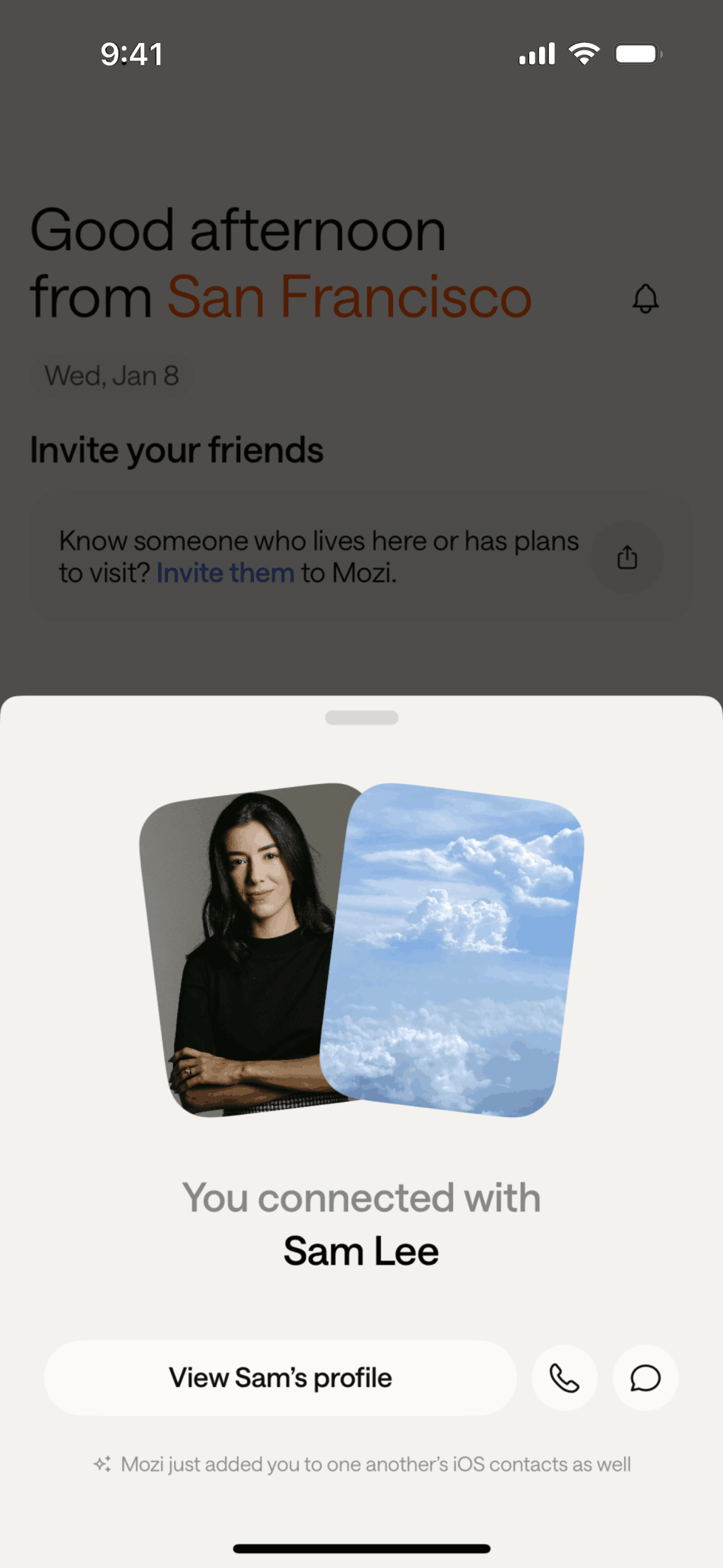 Mozi iOS Social Networking interface screenshot 4