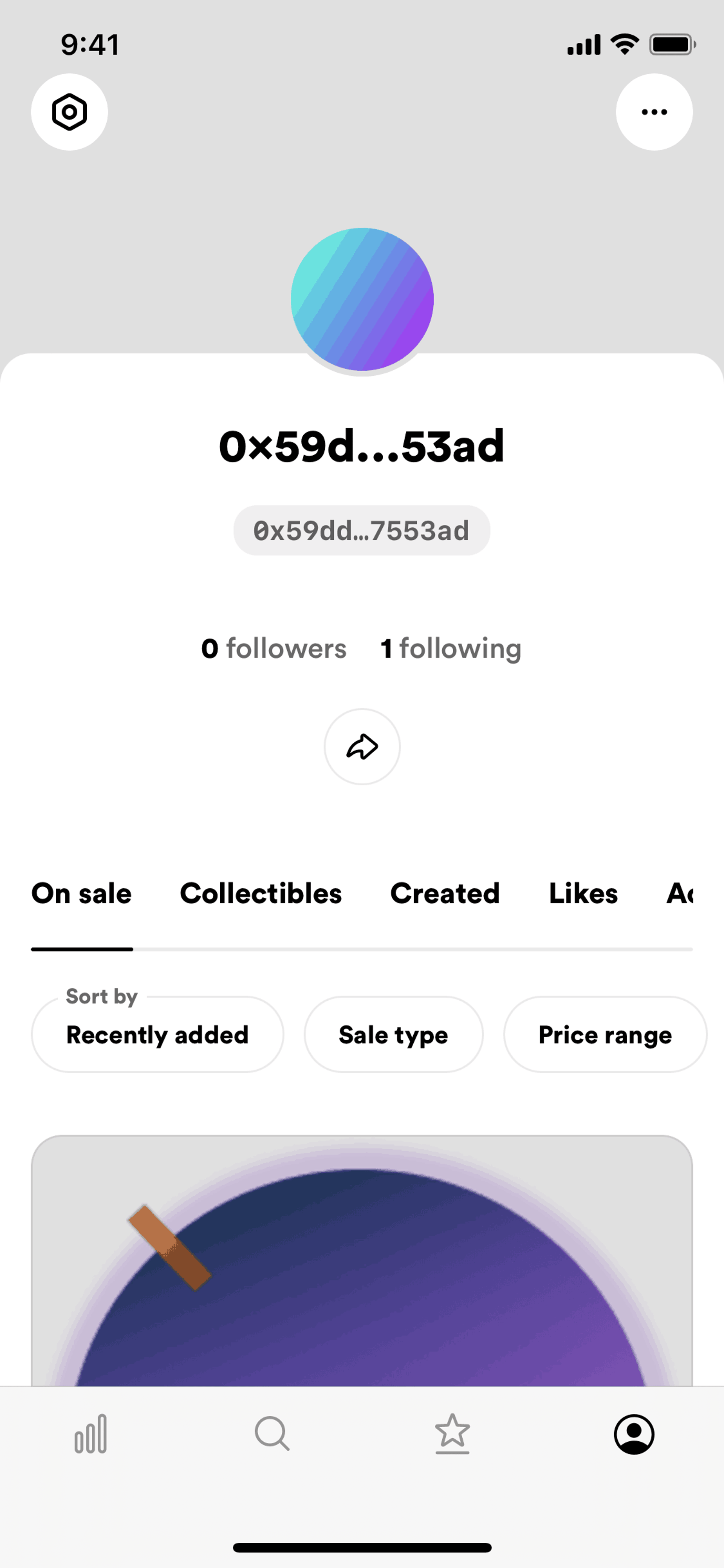 Rarible iOS Crypto & Web3 interface screenshot 2