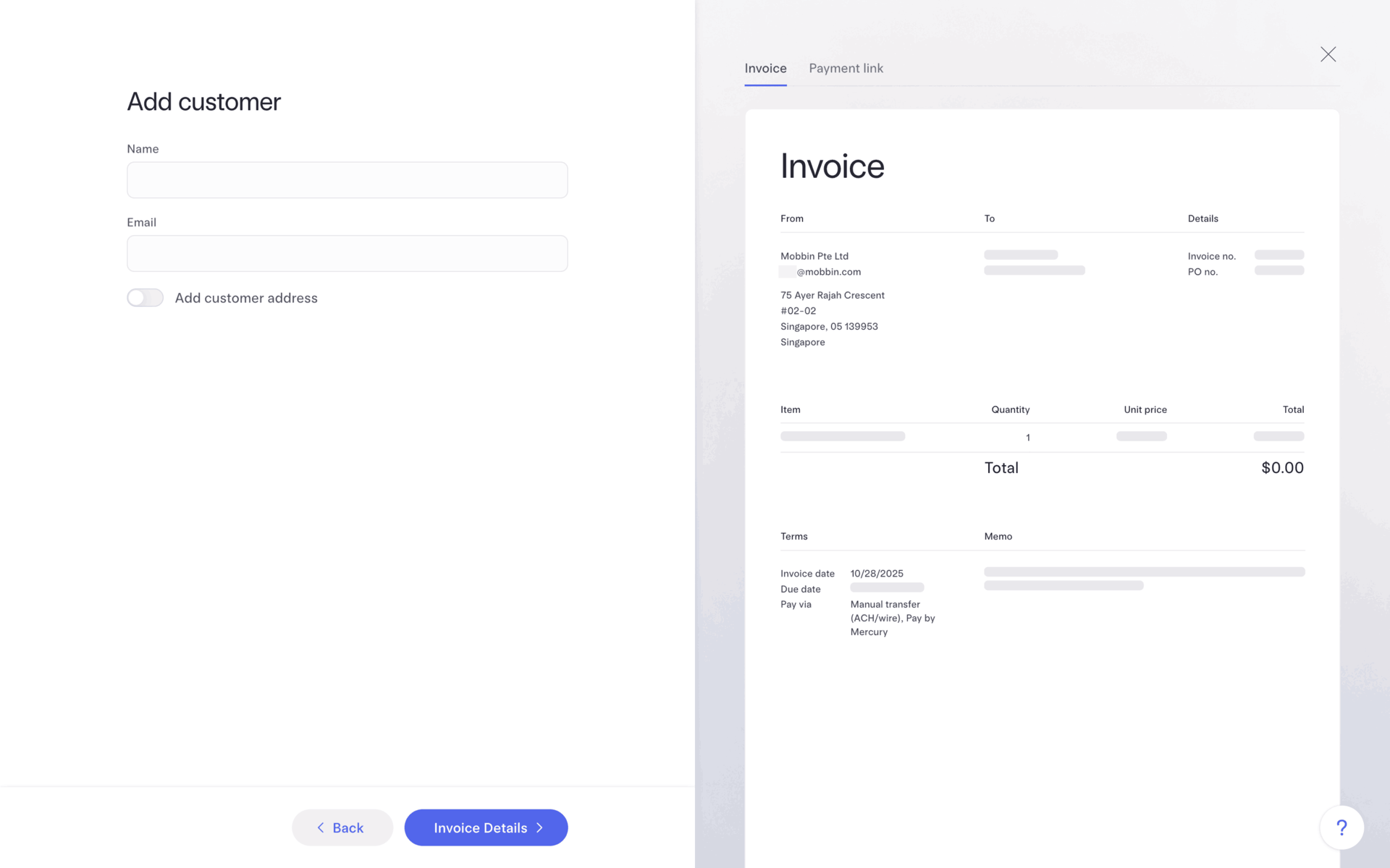 Mercury Web Finance interface screenshot 16
