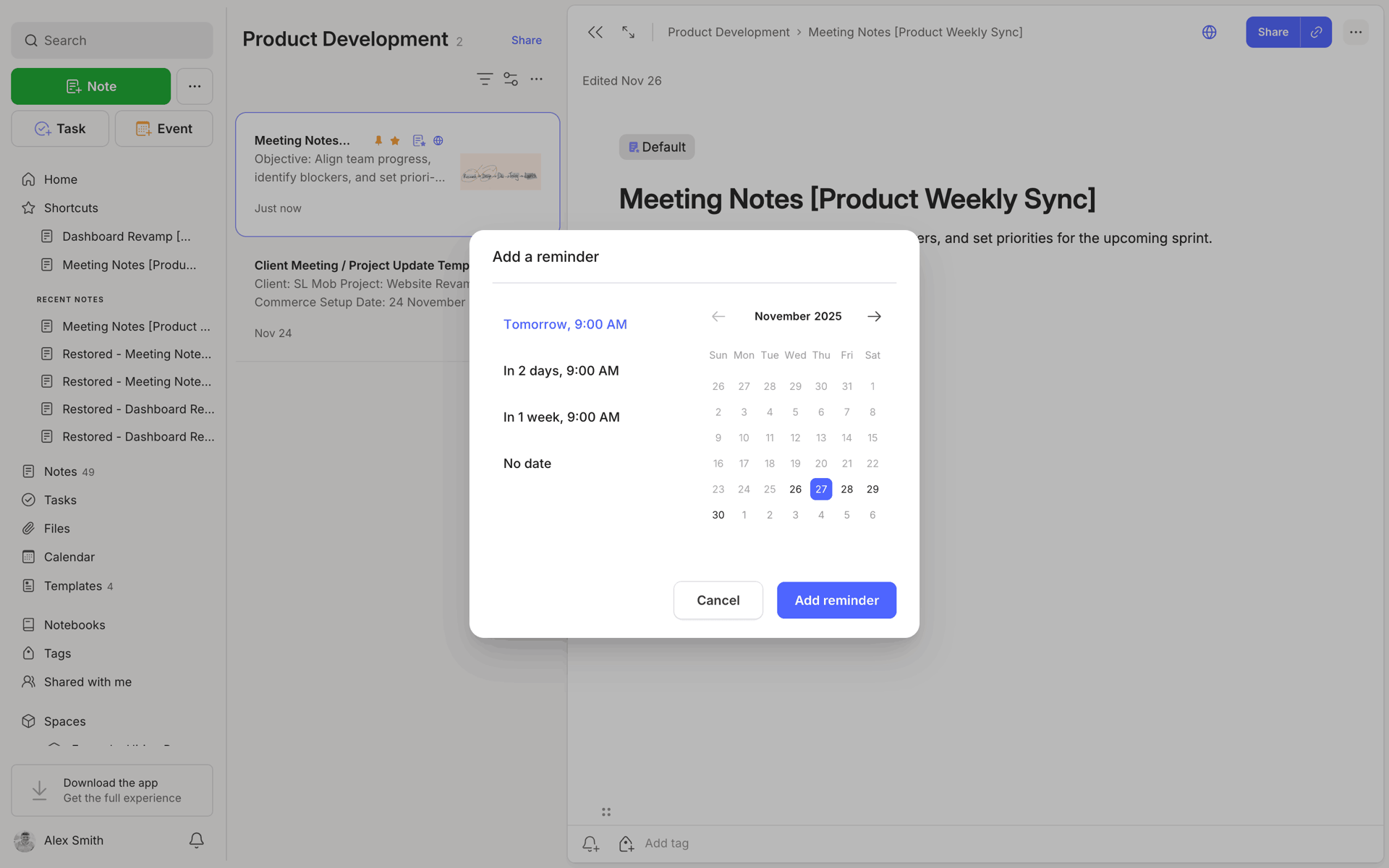 Evernote Web Productivity interface screenshot 20