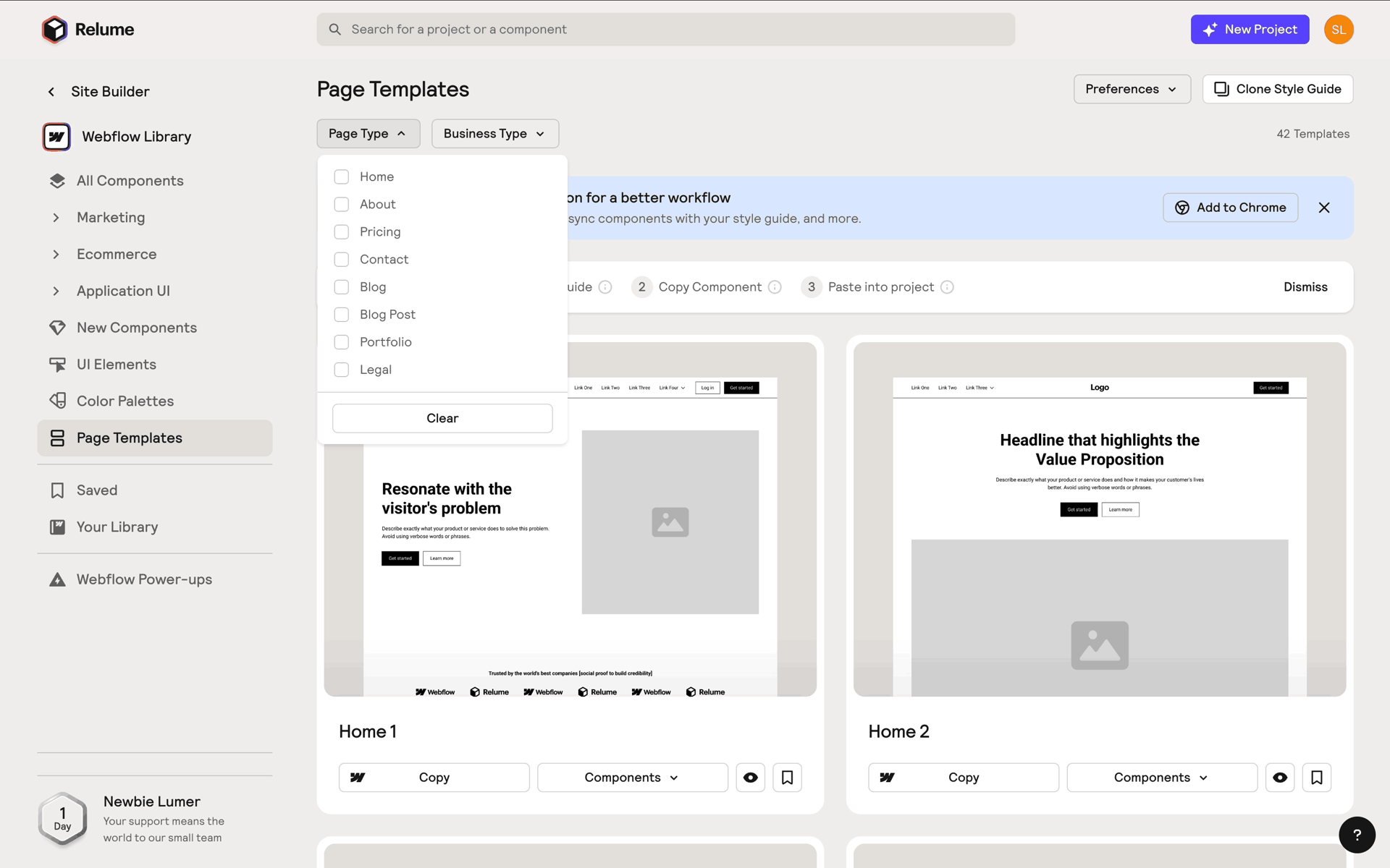 Relume Web AI interface screenshot 19
