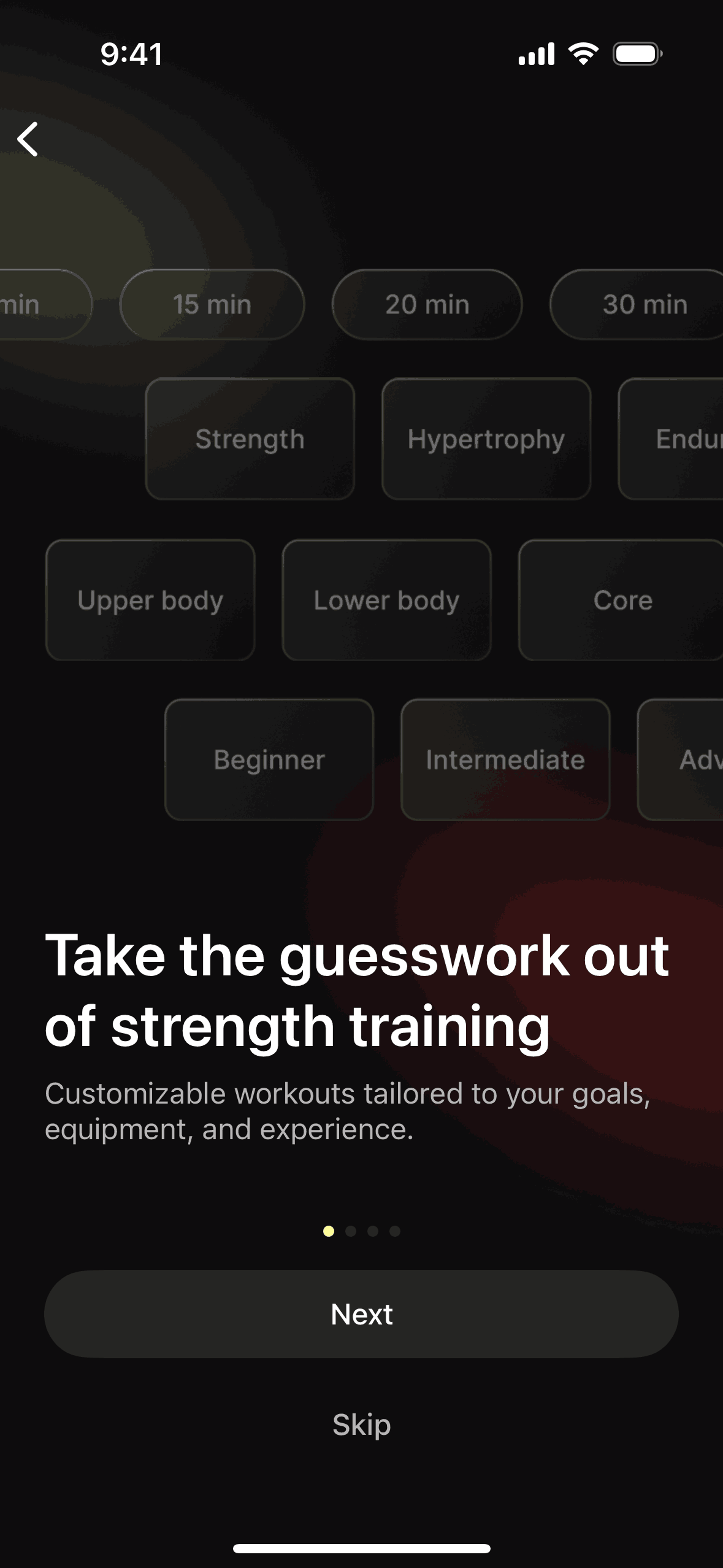 Peloton Strength+ iOS Health & Fitness interface screenshot 10