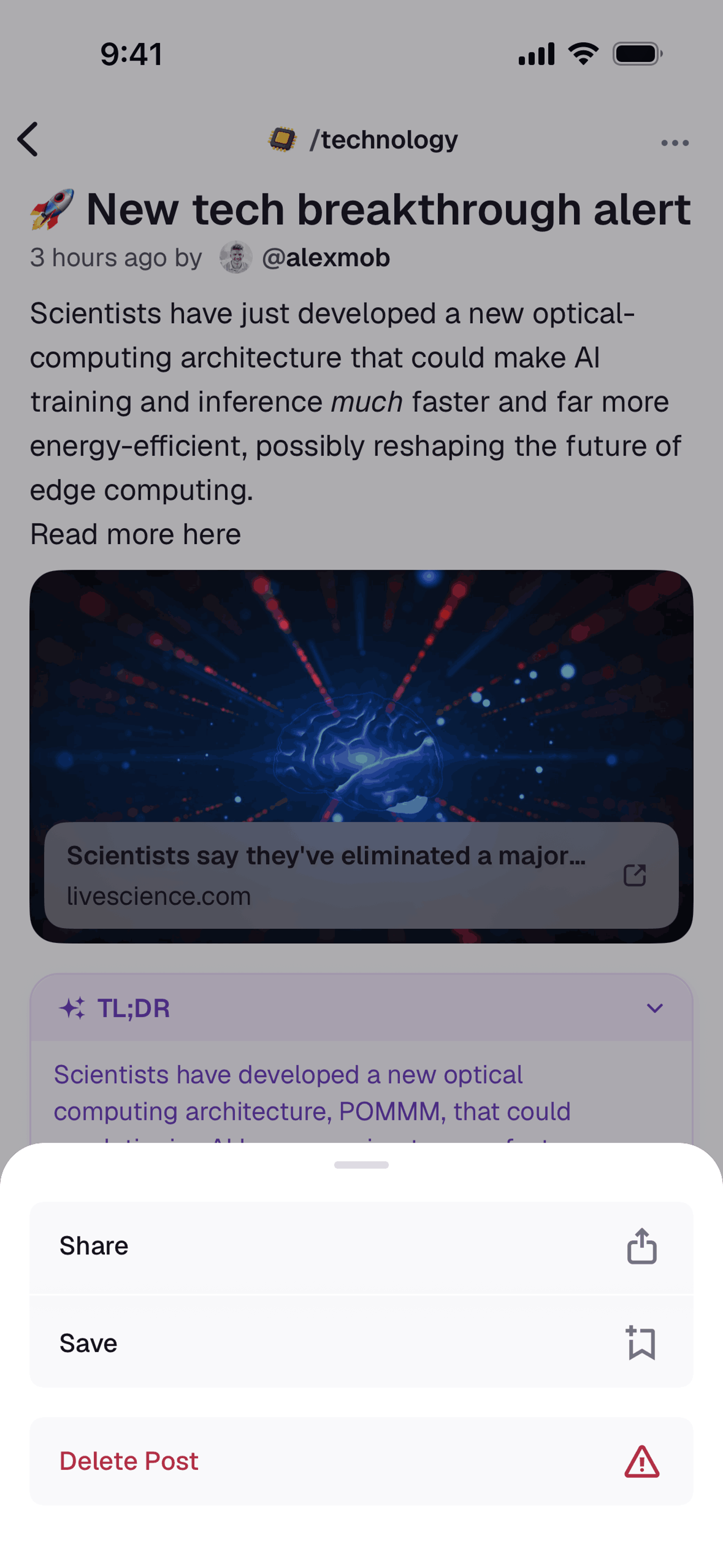Digg iOS Social Networking interface screenshot 19