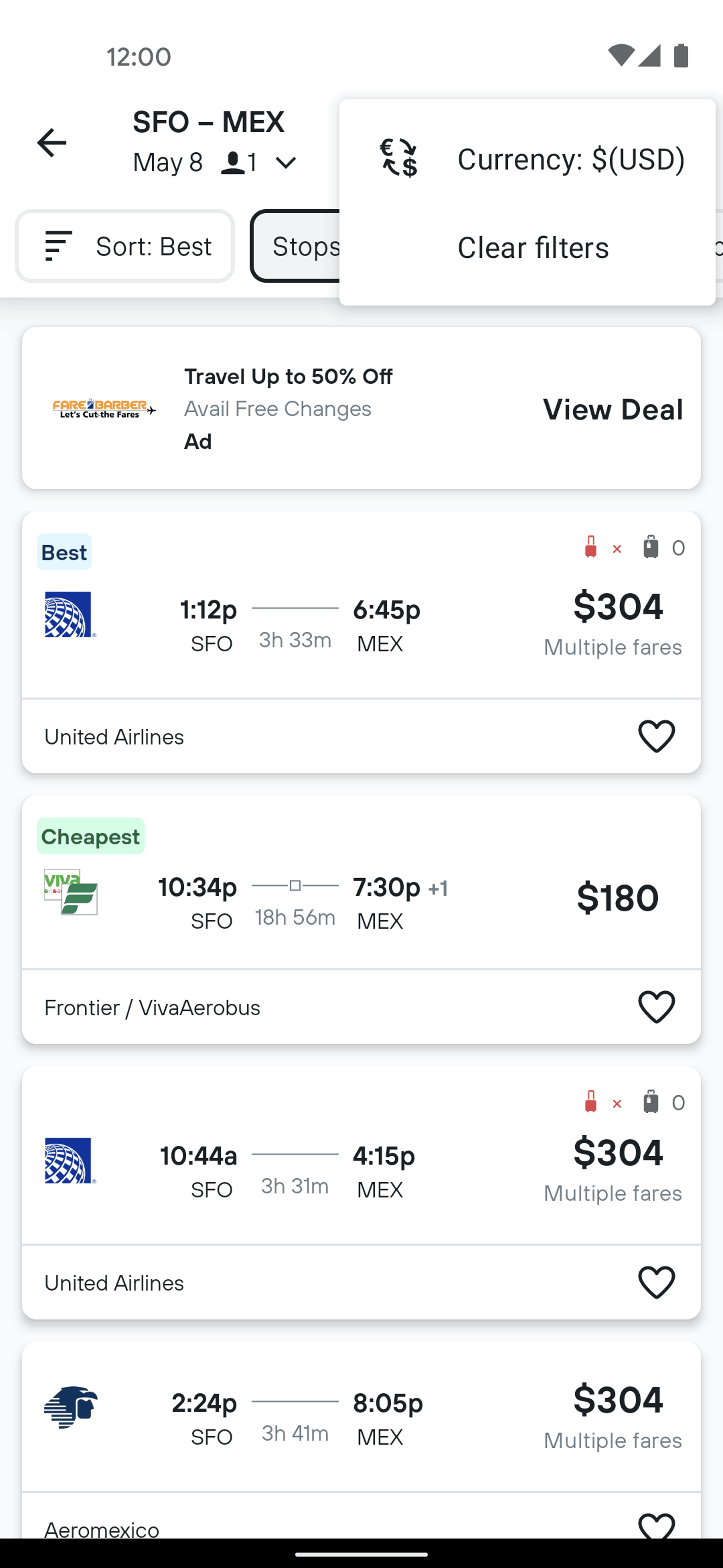 KAYAK Android Travel & Transportation interface screenshot 23