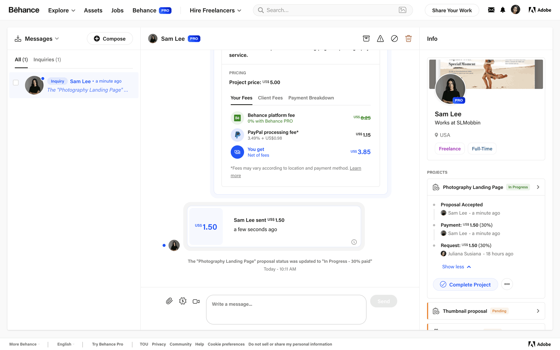 Behance Web Photo & Video interface screenshot 4
