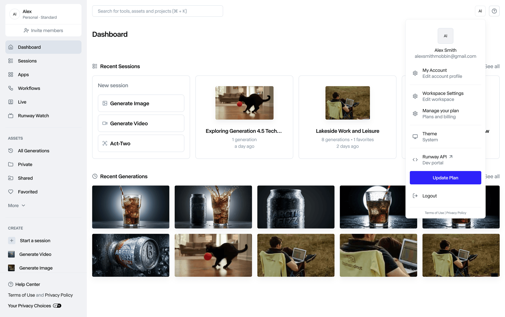 Runway Web Photo & Video interface screenshot 18