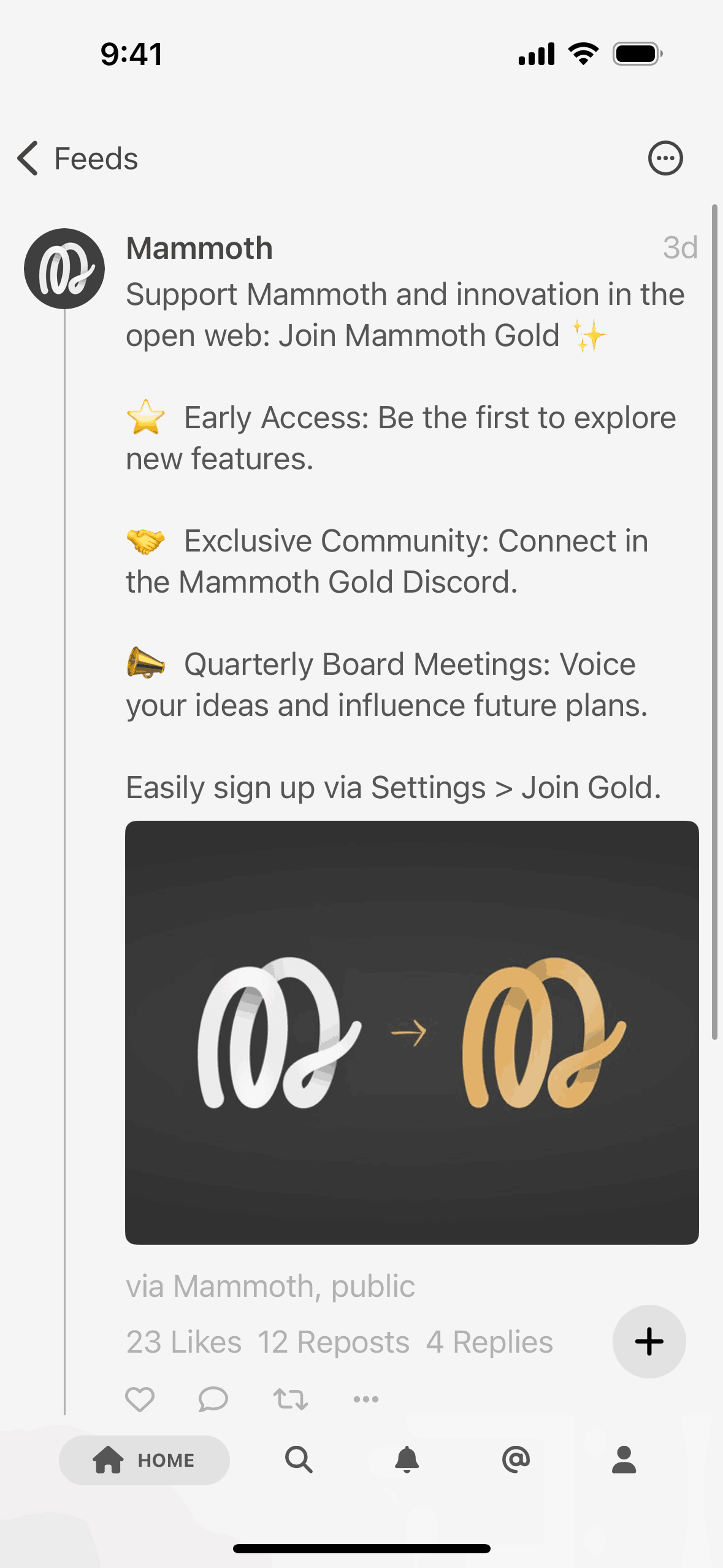 Mammoth iOS Social Networking interface screenshot 19