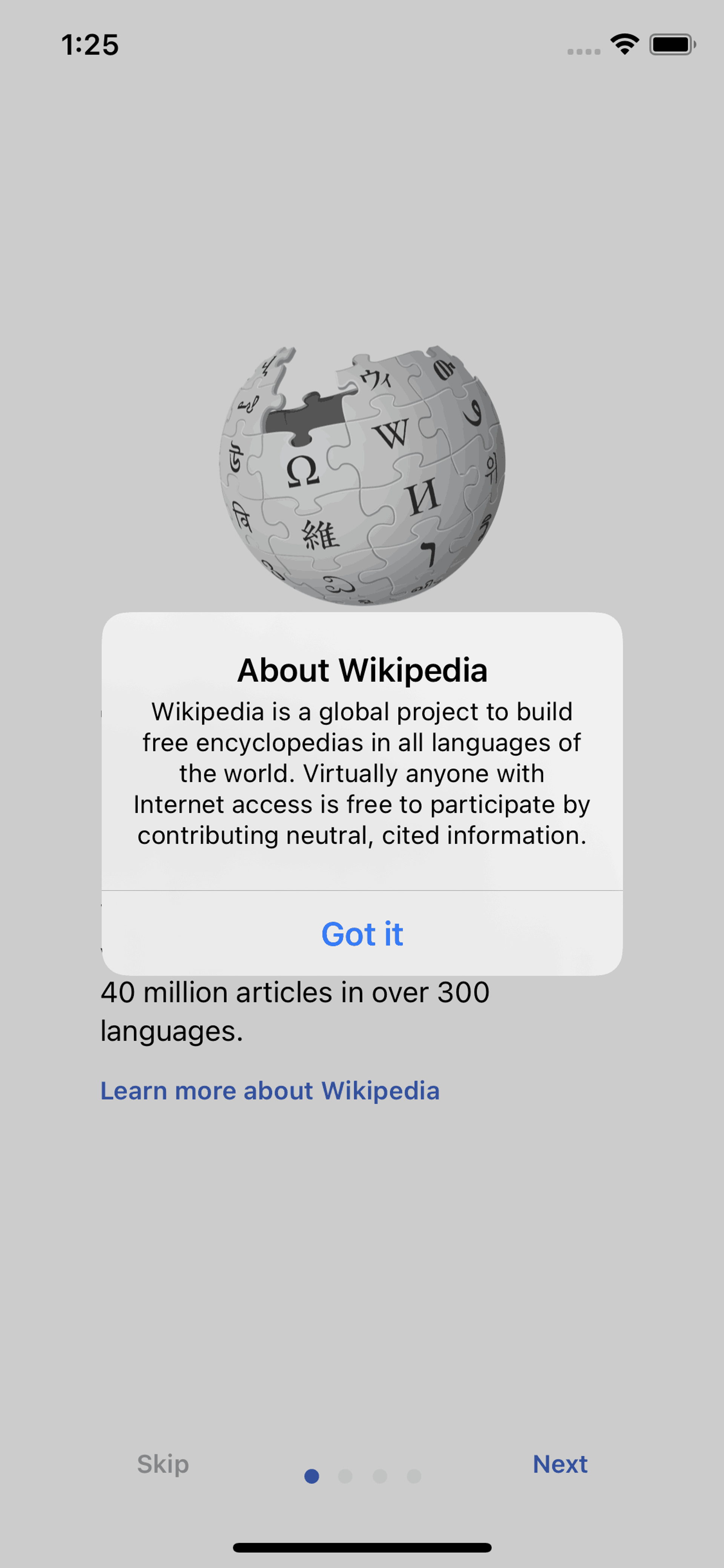 Wikipedia iOS Reference interface screenshot 3