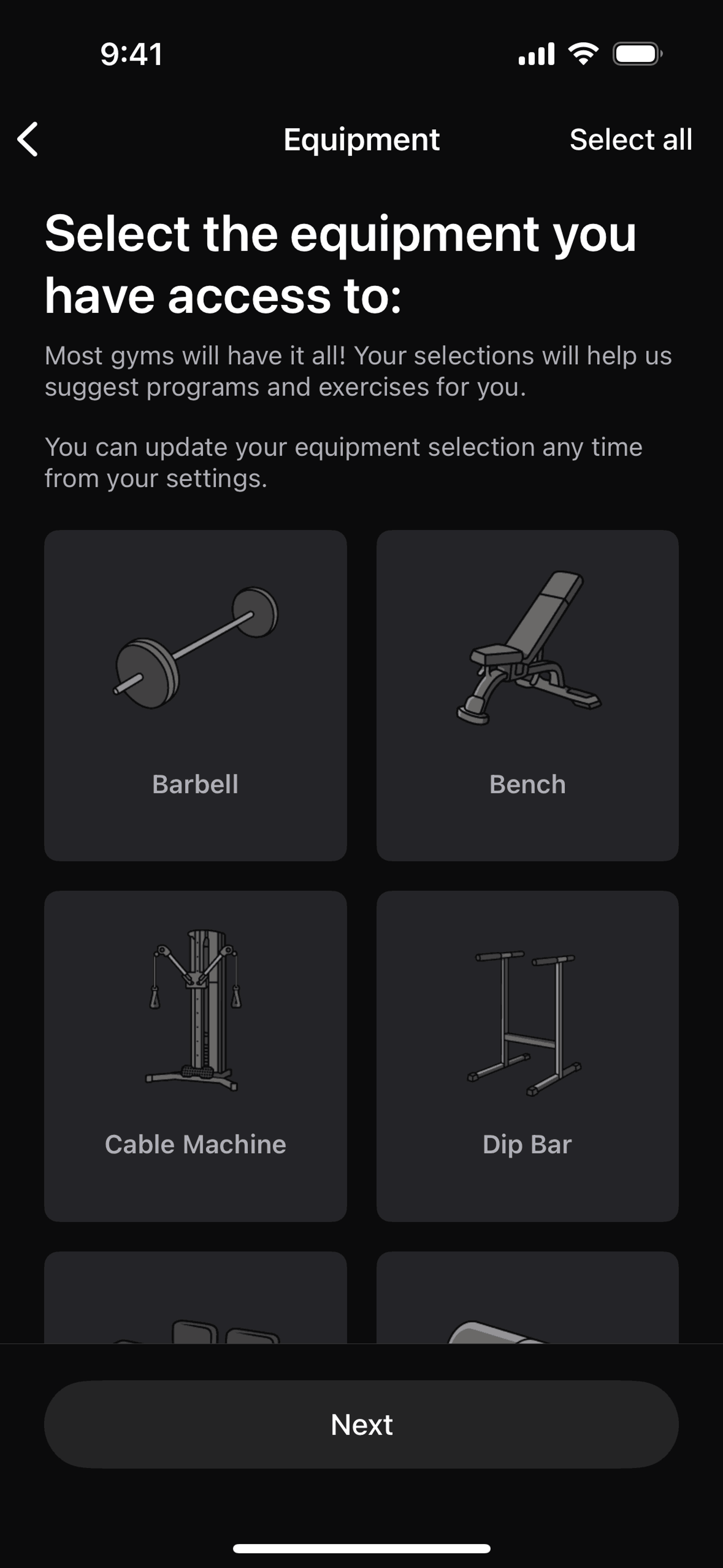 Peloton Strength+ iOS Health & Fitness interface screenshot 17