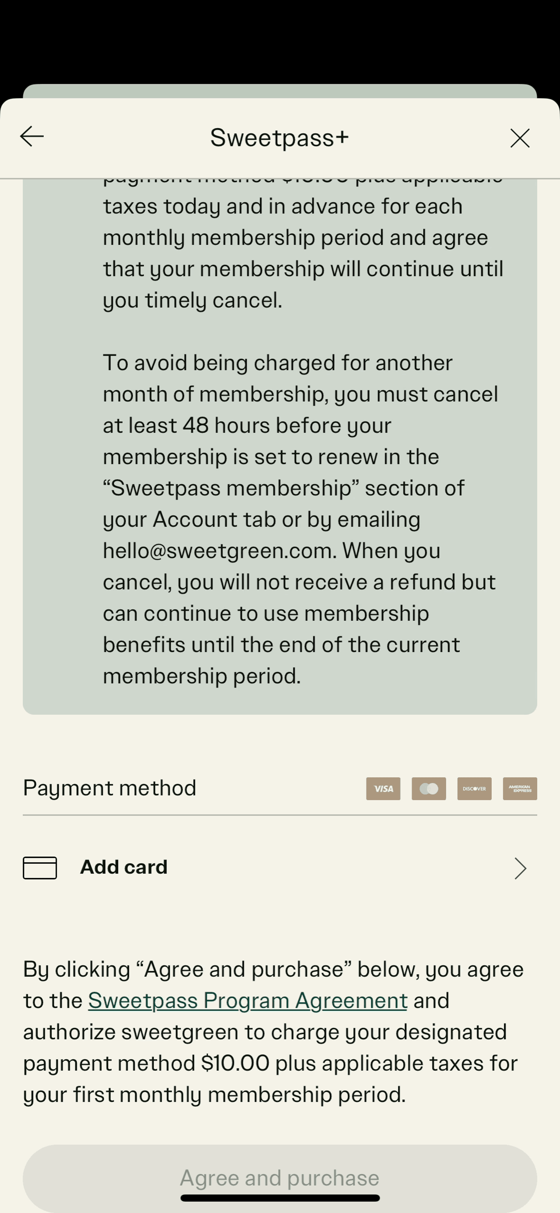 sweetgreen iOS Food & Drink interface screenshot 23