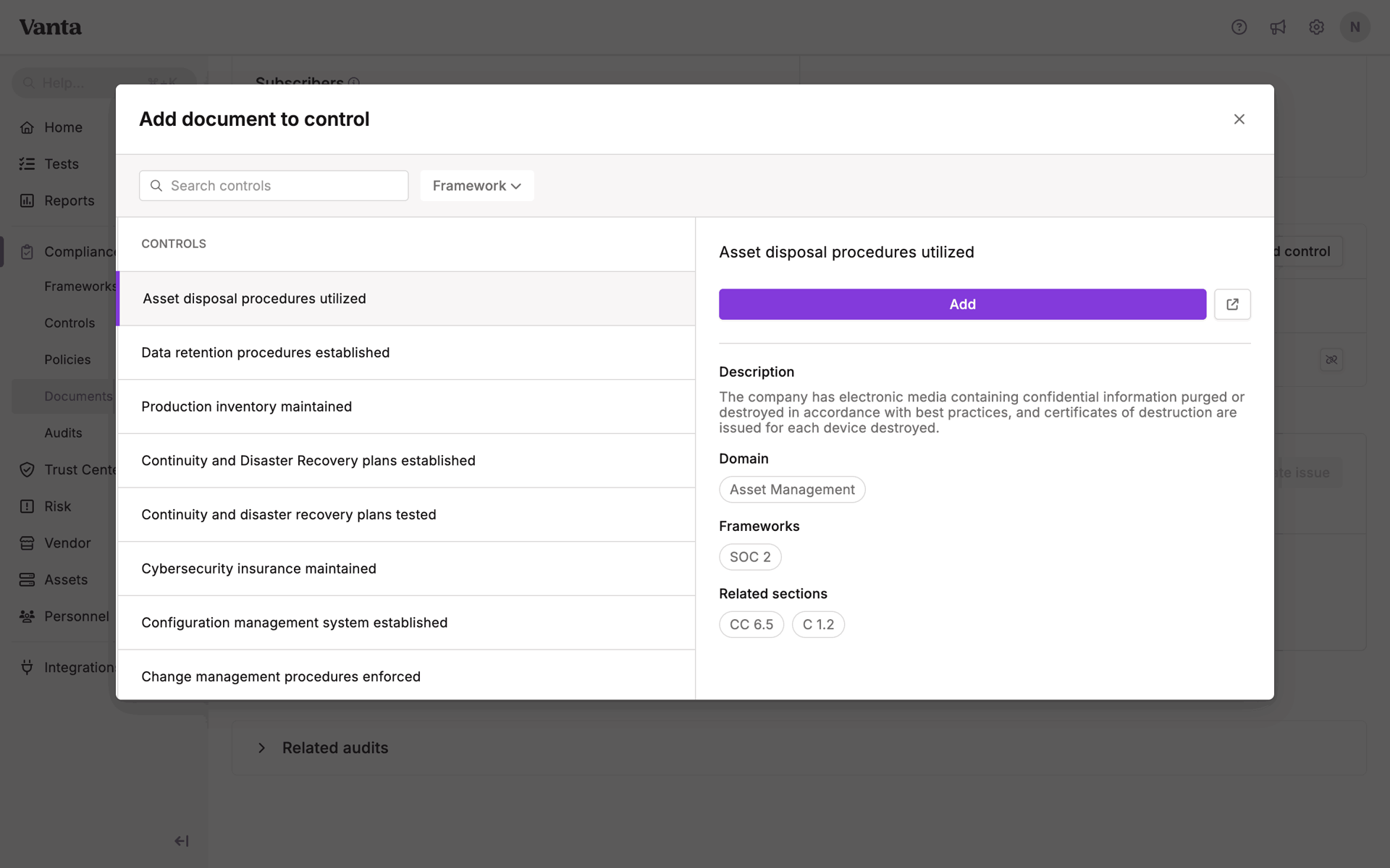 Vanta Web Business interface screenshot 8