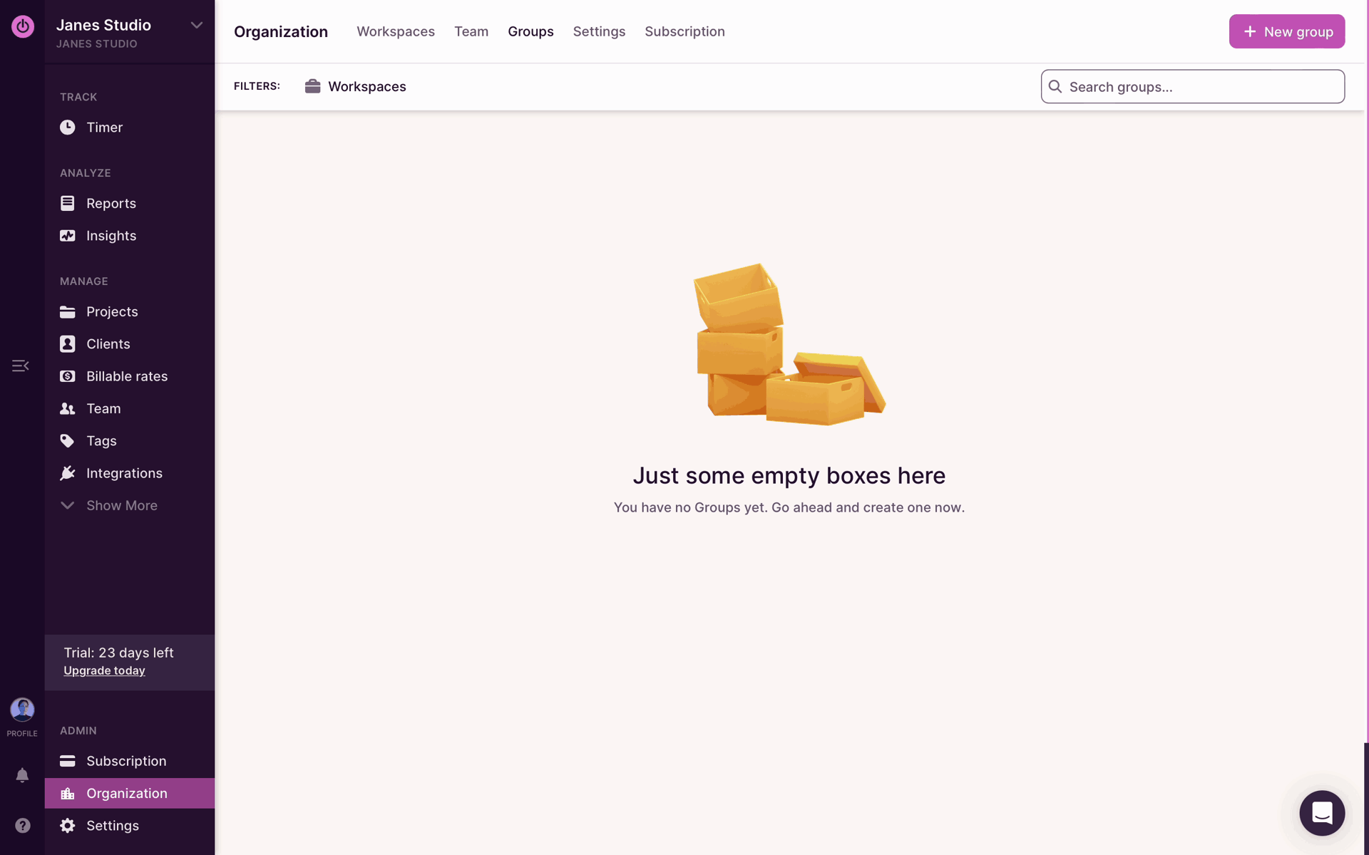 Toggl Track Web Business interface screenshot 9