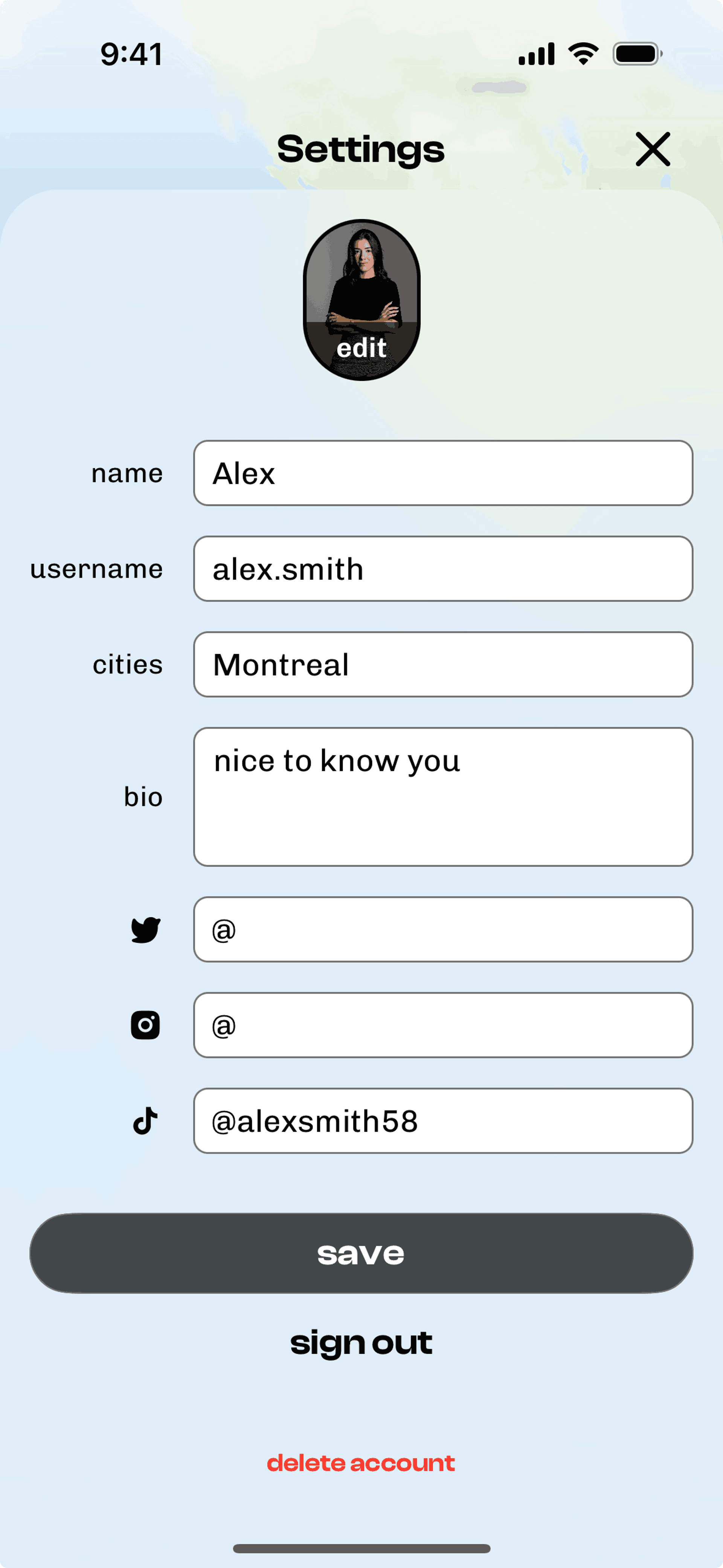 Corner iOS Social Networking interface screenshot 3
