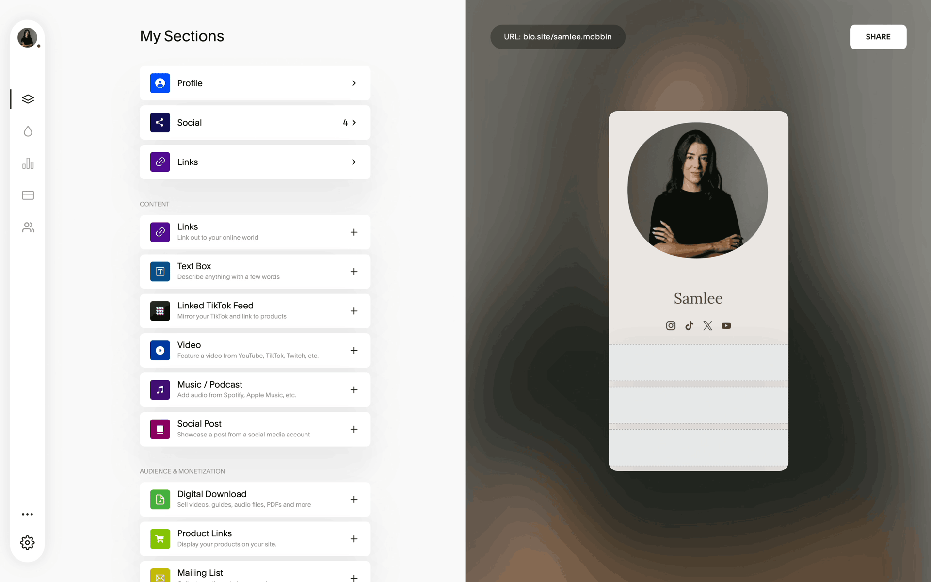 Biosites Web Business interface screenshot 23