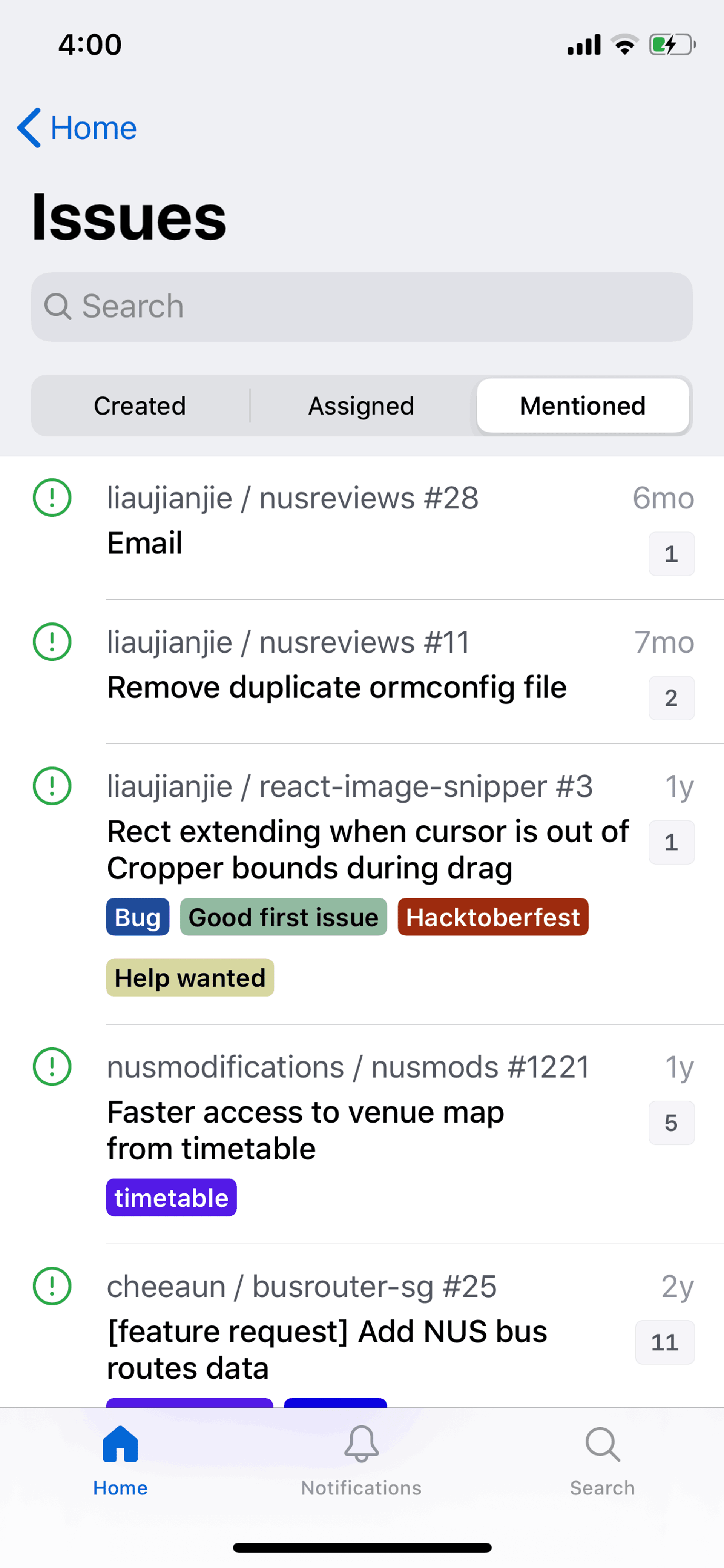 GitHub iOS Developer Tools interface screenshot 6