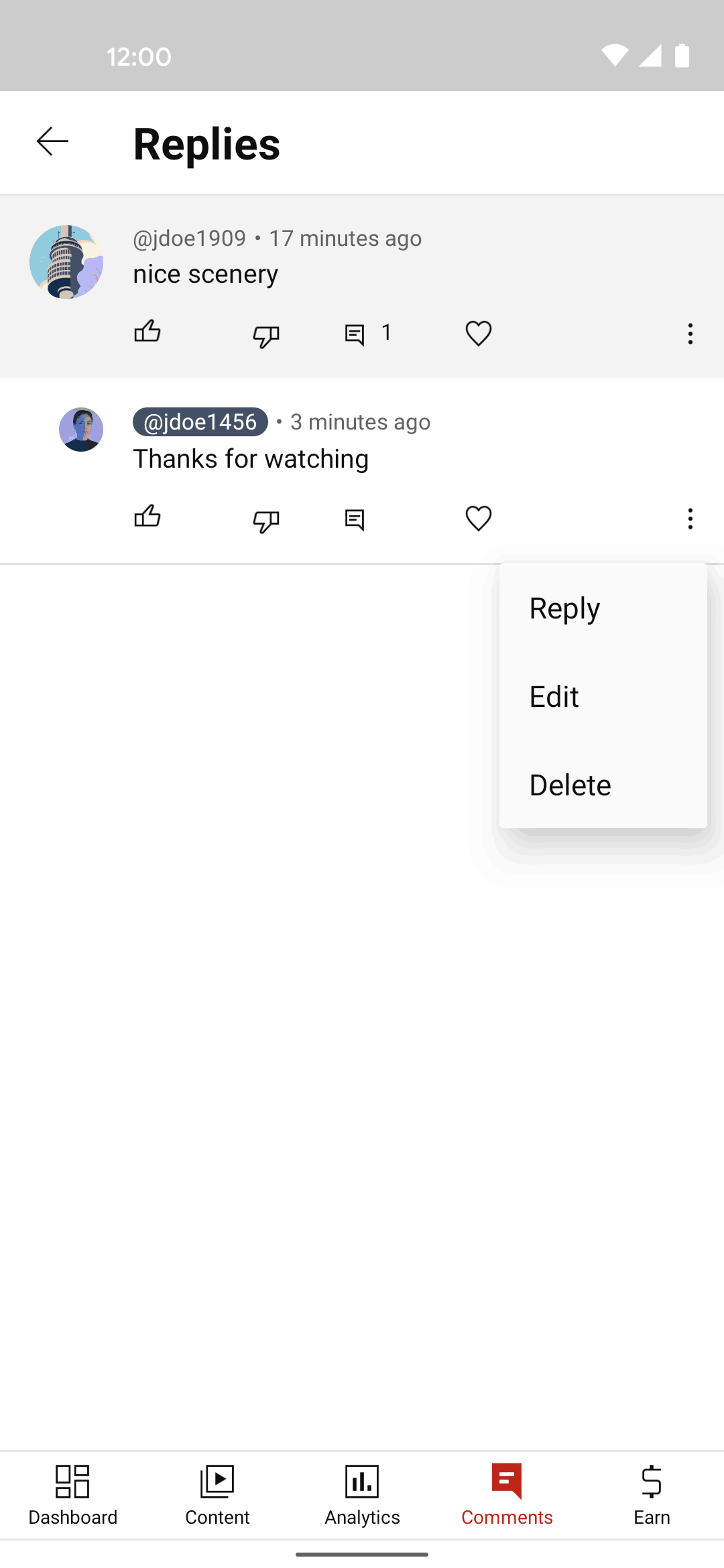 YouTube Studio Android Photo & Video interface screenshot 20