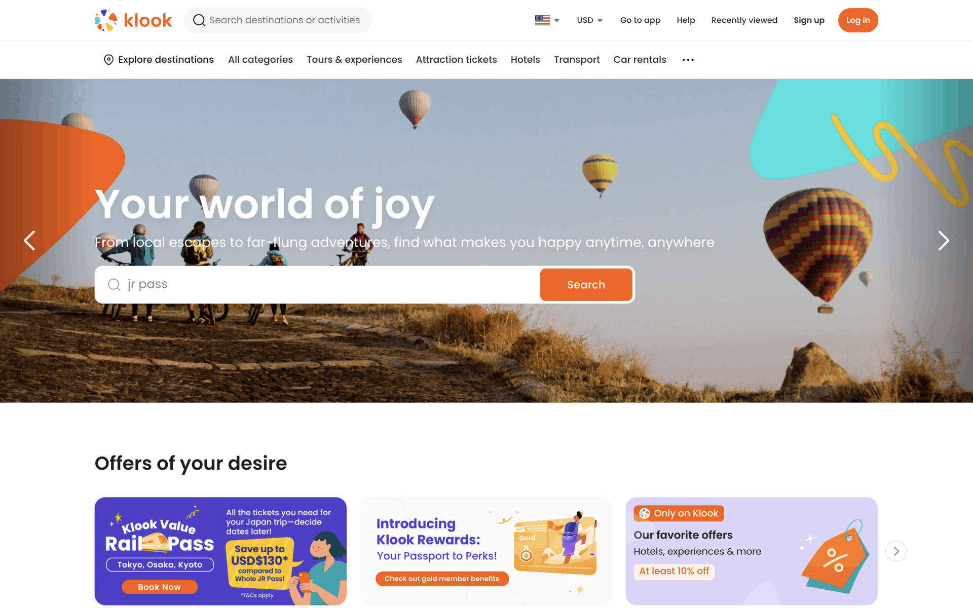 Klook Web Travel & Transportation interface screenshot 3