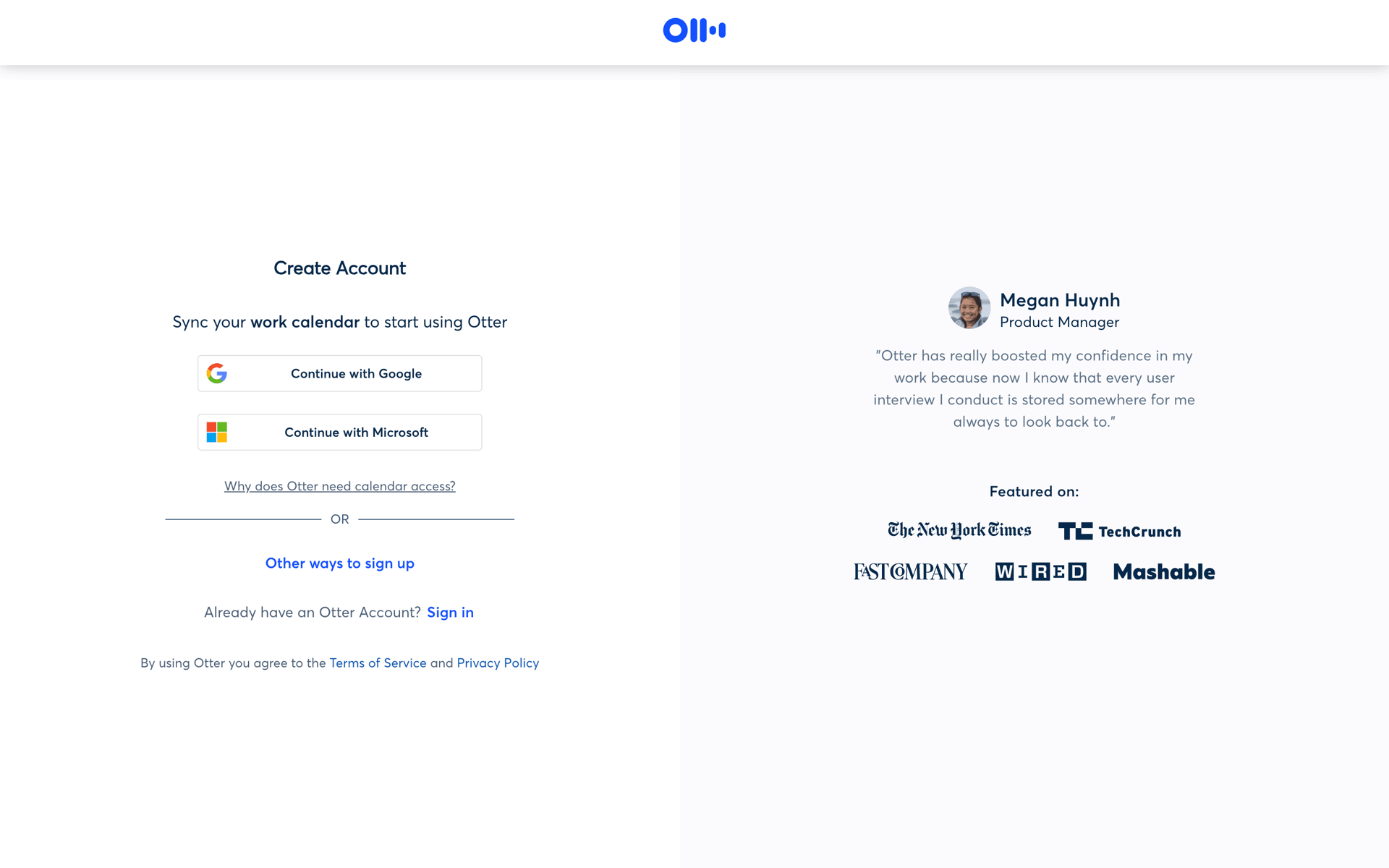 Otter.ai Web AI interface screenshot 2