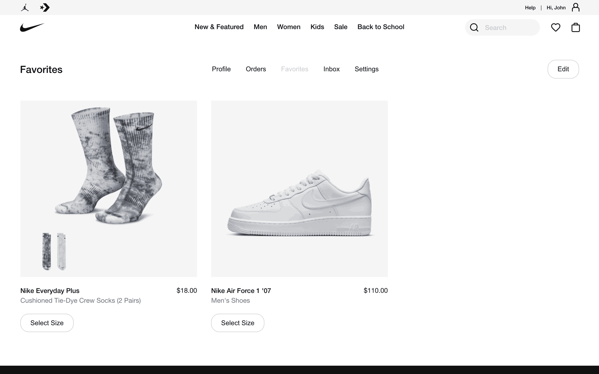 Nike Web Shopping interface screenshot 14