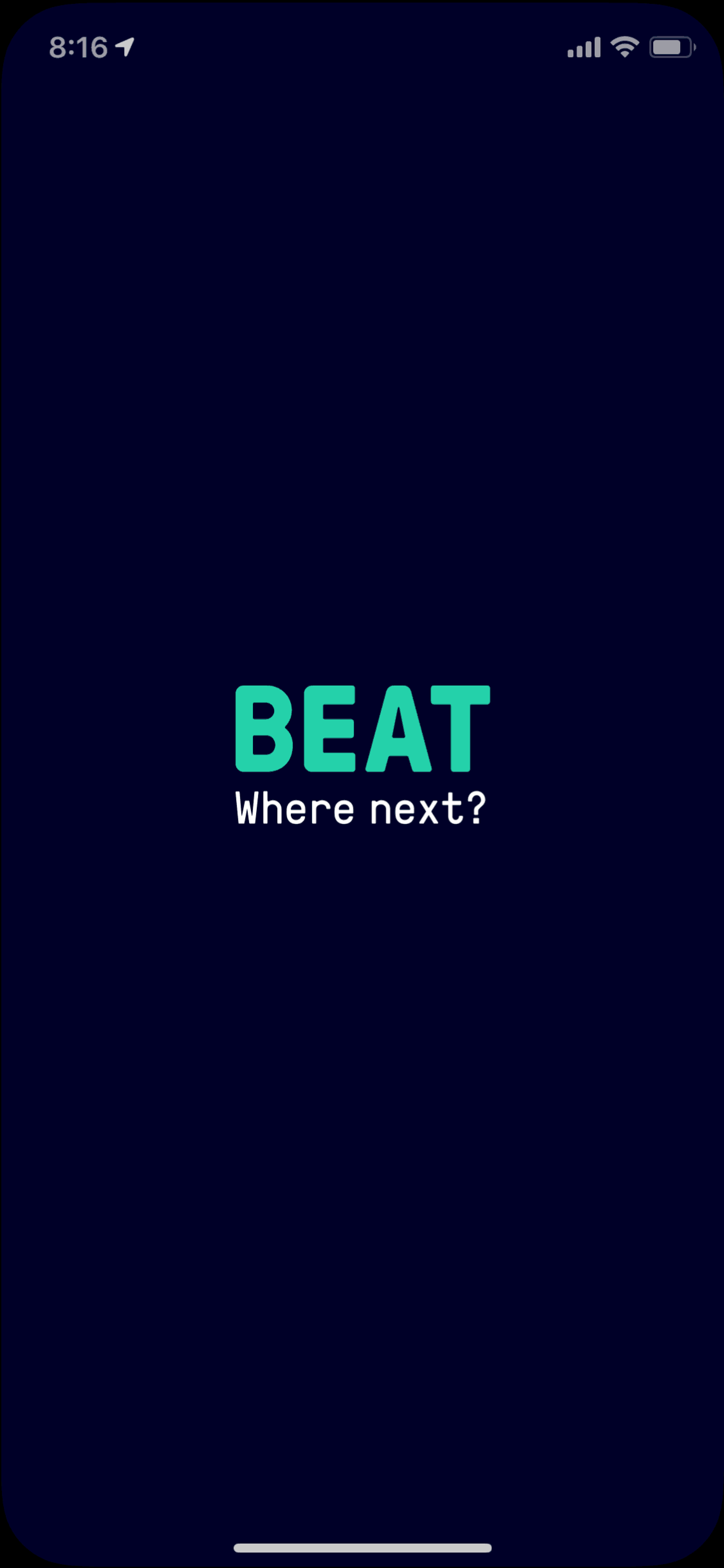 Beat Passenger iOS Maps & Navigation interface screenshot 1