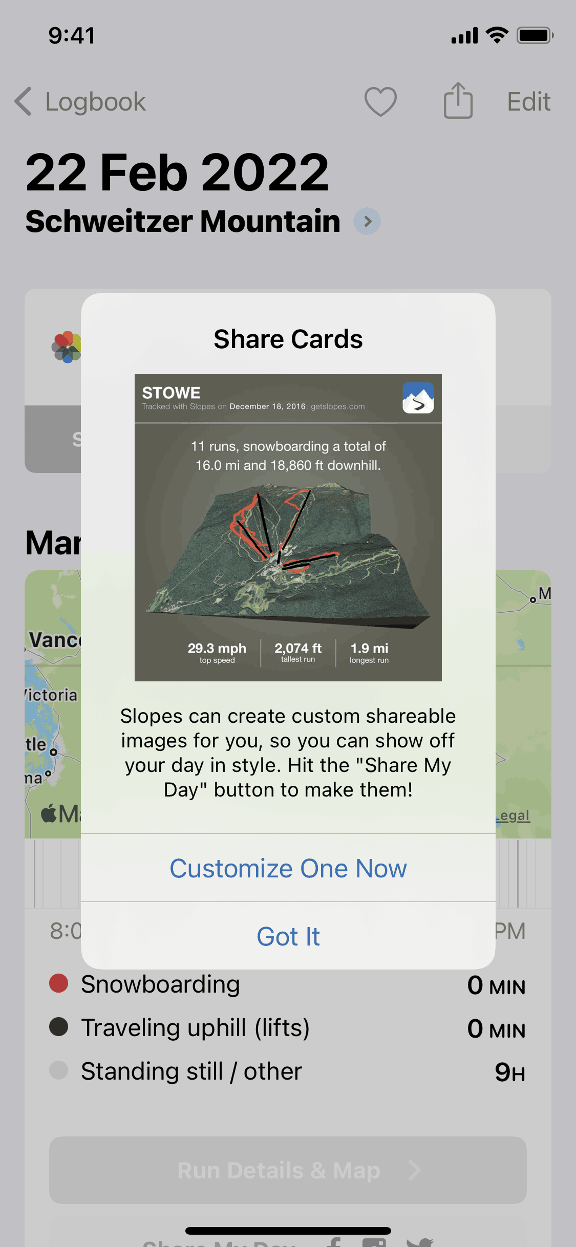 Slopes iOS Sports interface screenshot 9
