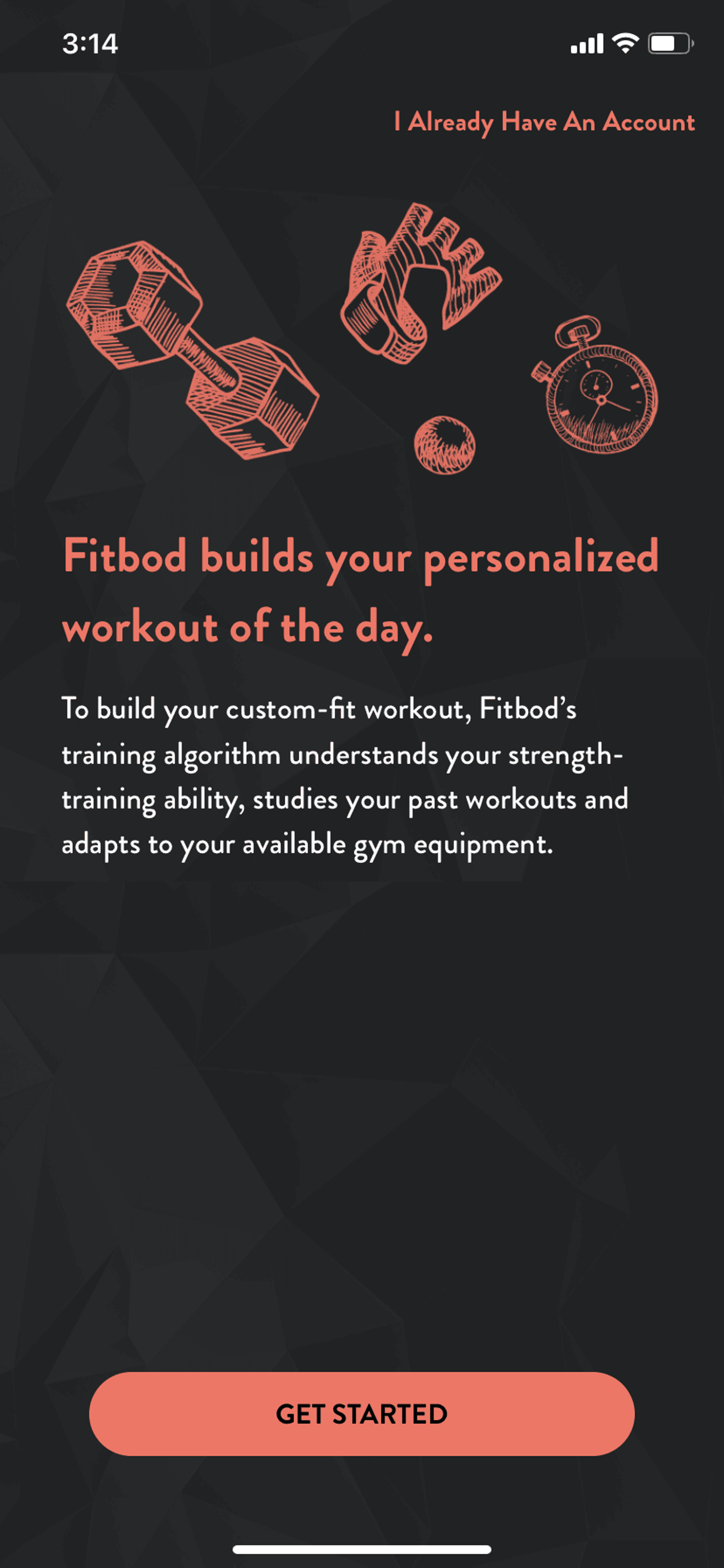 Fitbod iOS Health & Fitness interface screenshot 3